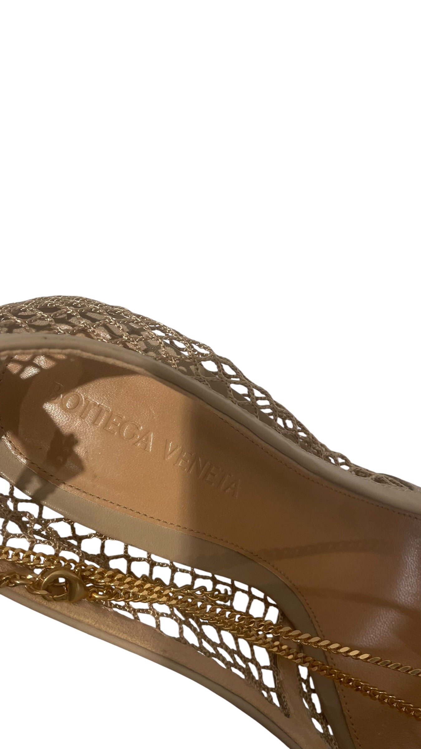 BOTTEGA VENETA/Heels/EU 36.5/Leather/BEG/mesh gold link view 3