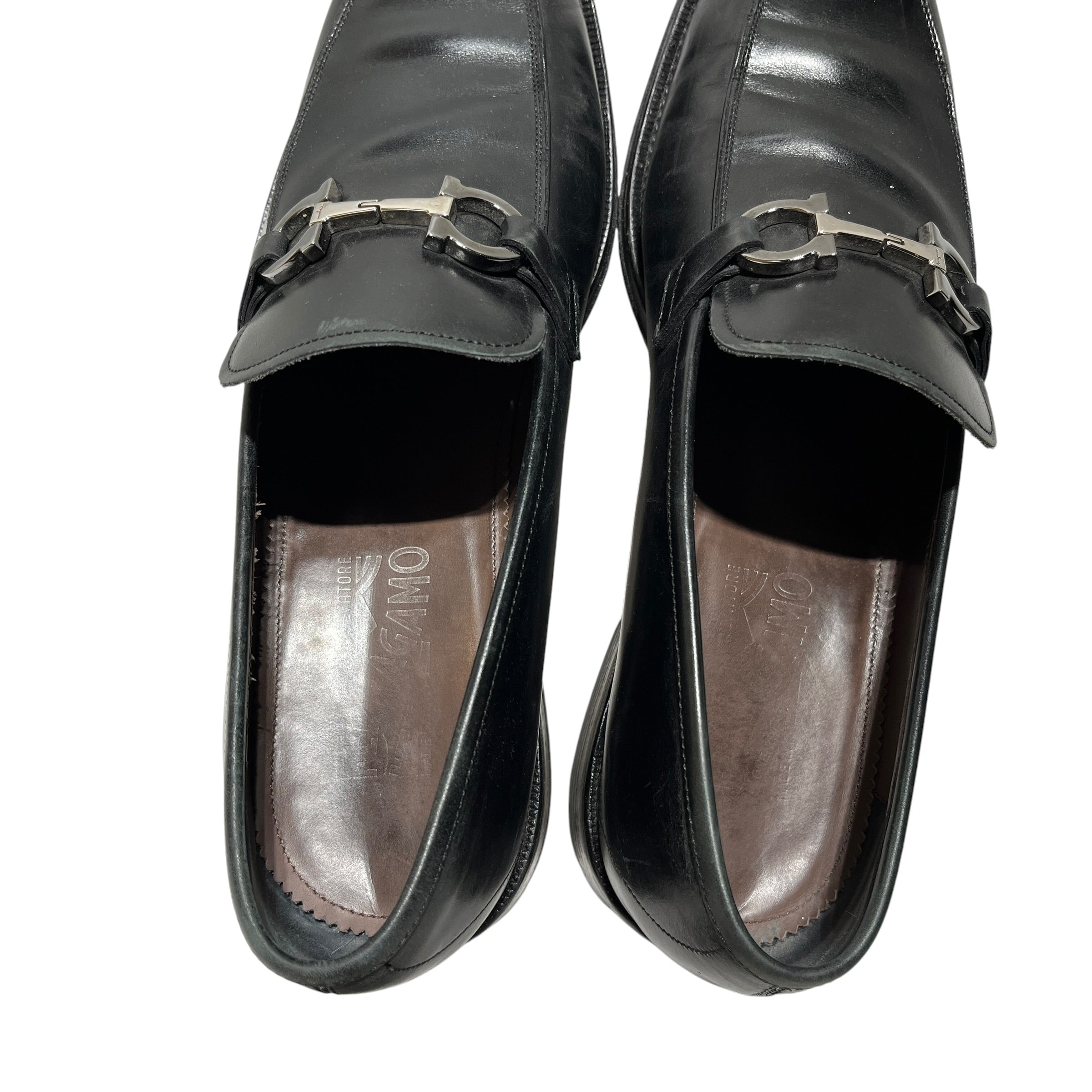Salvatore Ferragamo/Dress Shoes/US 9.5/Leather/BLK/horsebit loafer view 3