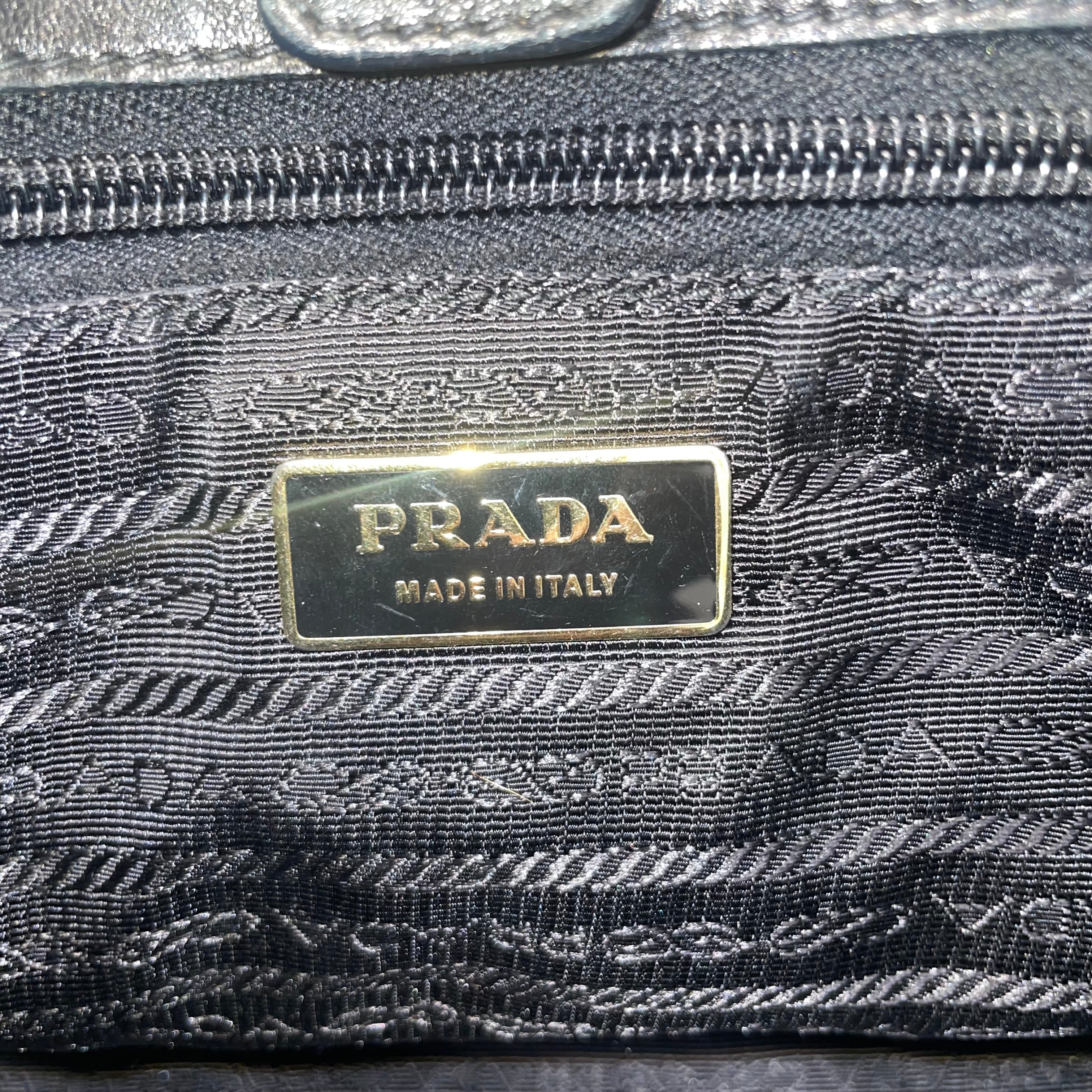 PRADA/Hand Bag/Nylon/BLK/floral view 7