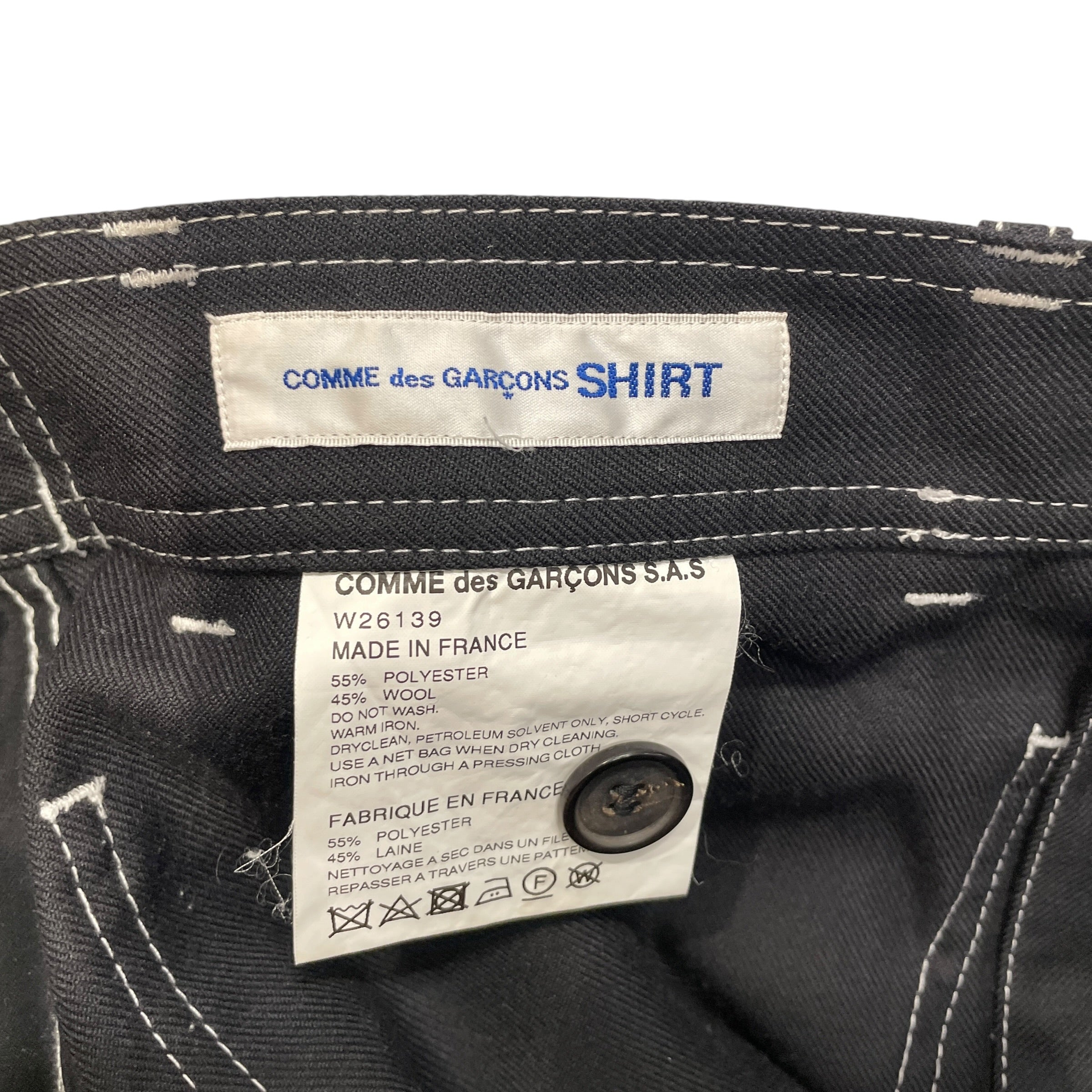 COMME des GARCONS SHIRT/Pants/Polyester/BLK/CONTRAST STITCHING view 3