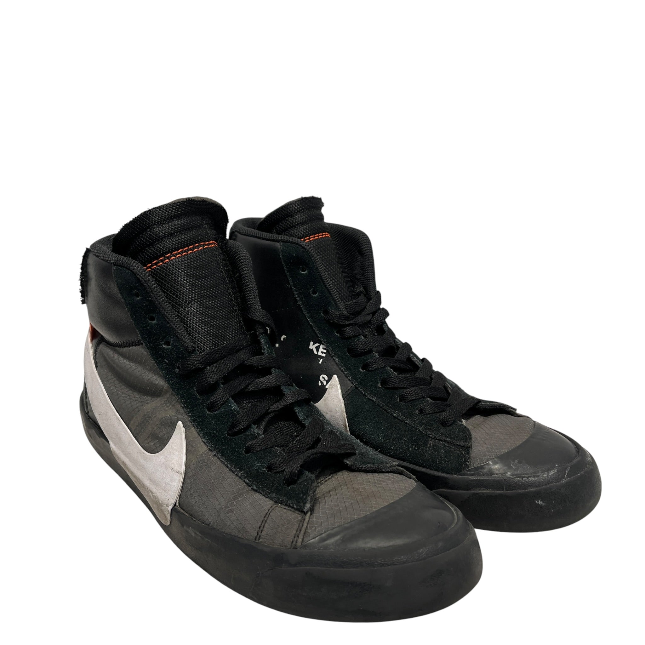 NIKE/OFF-WHITE/Hi-Sneakers/US 10.5/Suede/BLK/Blazer Mid Grim Reaper view 1