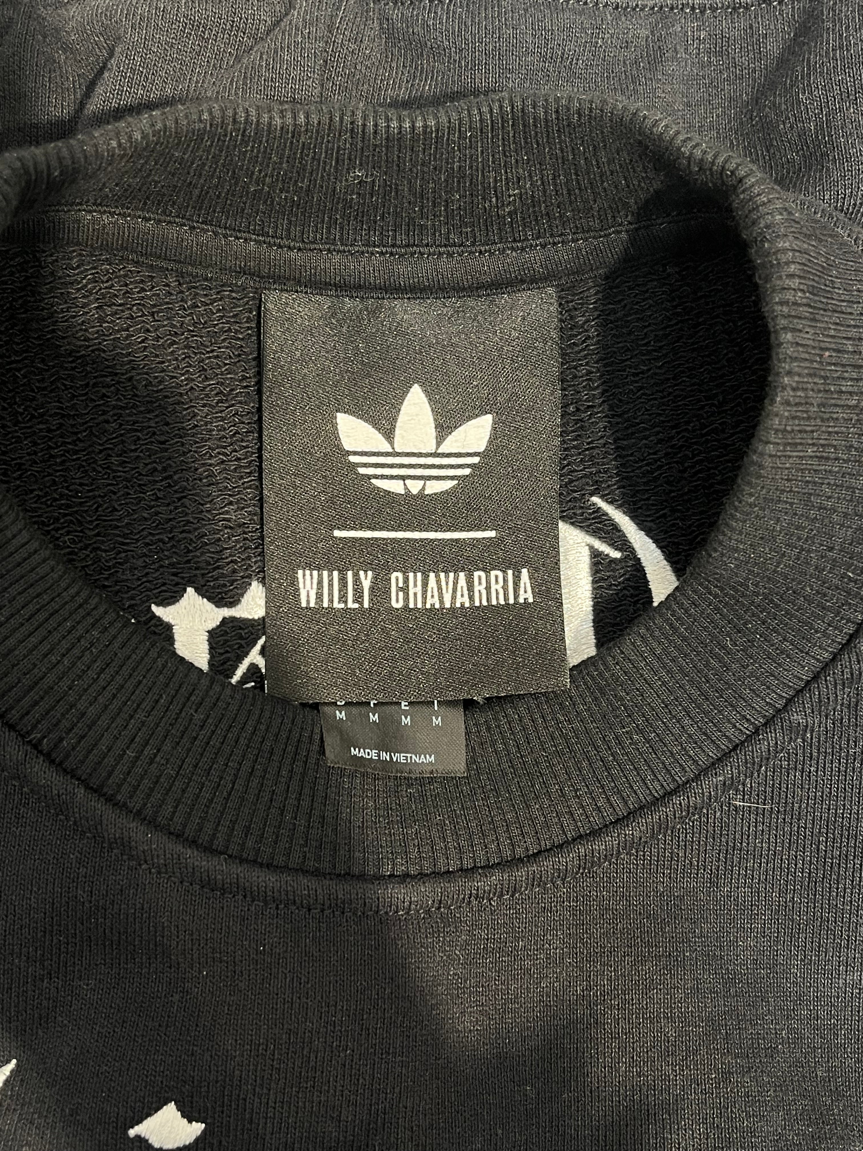 WILLY CHAVARRIA/adidas/Sweatshirt/M/Graphic/Cotton/BLK/chicano trifold flag back view 3