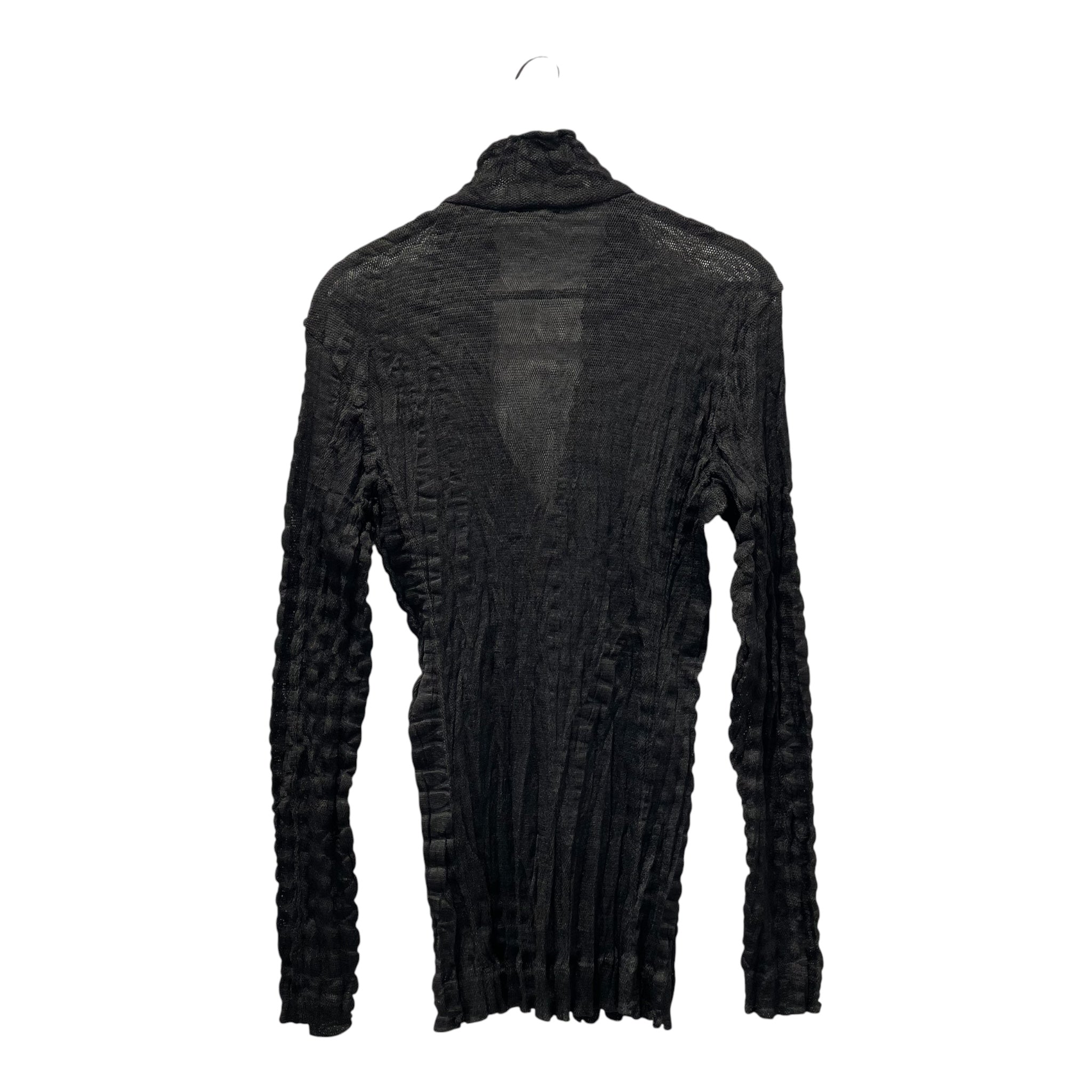 ISSEY MIYAKE MEN/Cardigan/4/Polyester/BLK/RUFFLED LONG CARDIGAN view 2