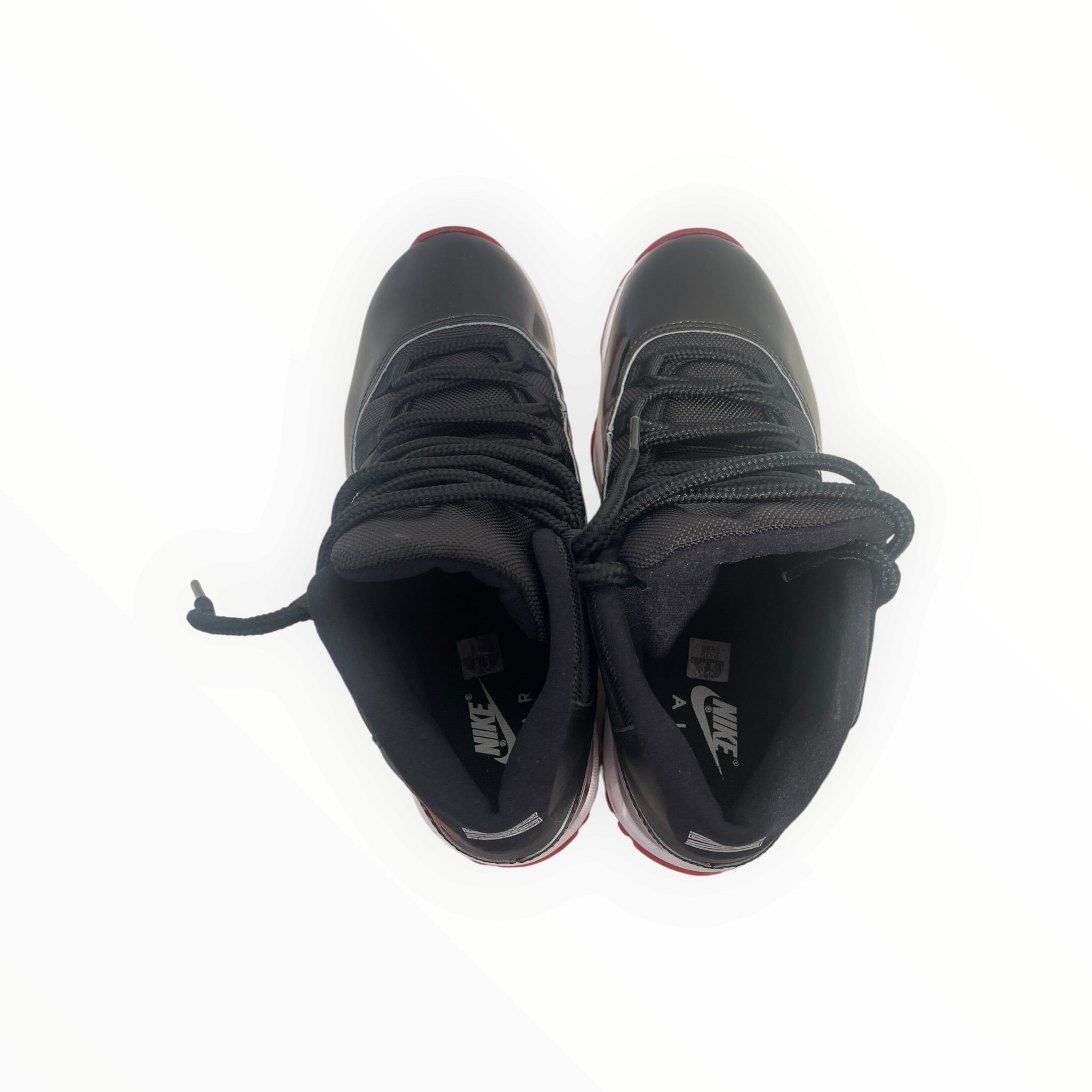 NIKE/Hi-Sneakers/US 8.5/Cotton/BLK/red bottom sole view 3