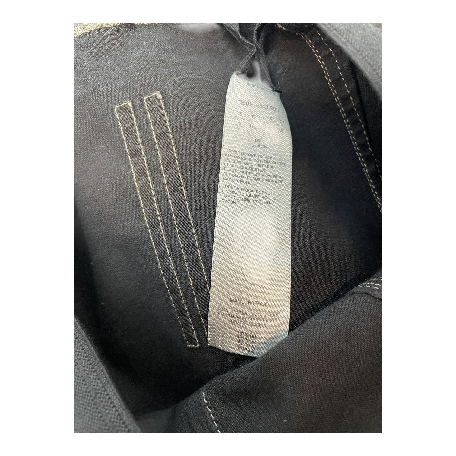 RICK OWENS DRKSHDW/Skirt/S/Cotton/BLK/WAXED SLIT SKIRT DS01C6343 view 3