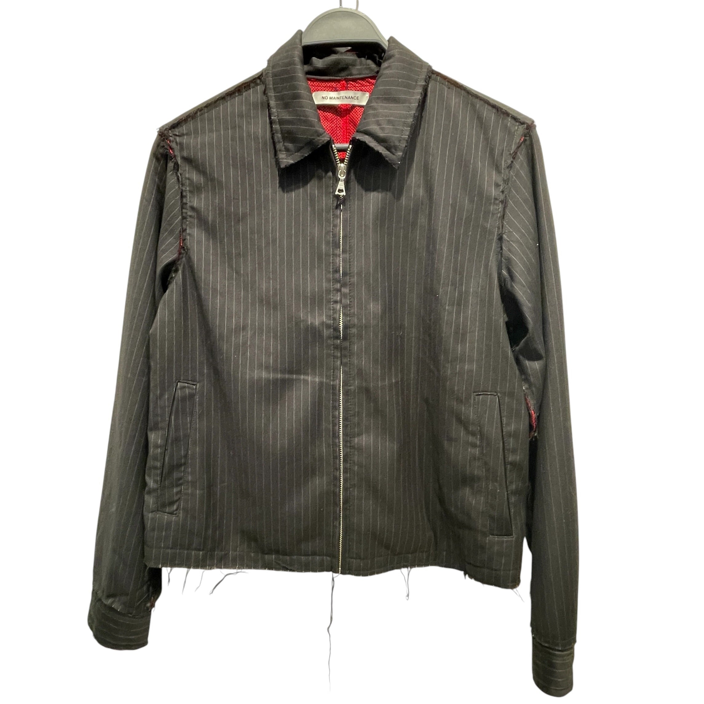 NO MAINTENANCE/Jacket/XS/Stripe/Polyester/BLK/RAW EDGE RED JERSEY view 1