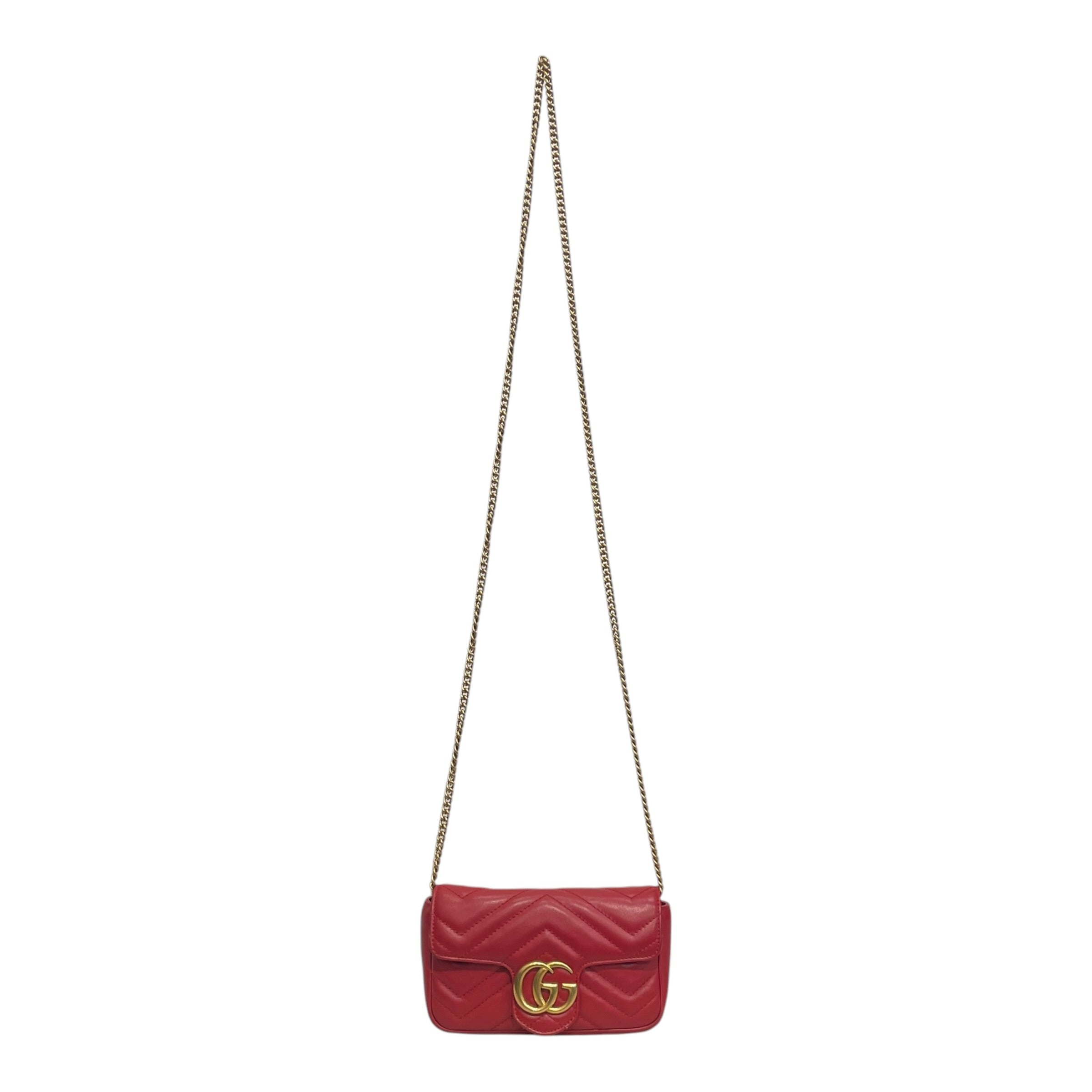 GUCCI/Hand Bag/Leather/RED/GG LOGO CROSSBODY MARMONT view 1