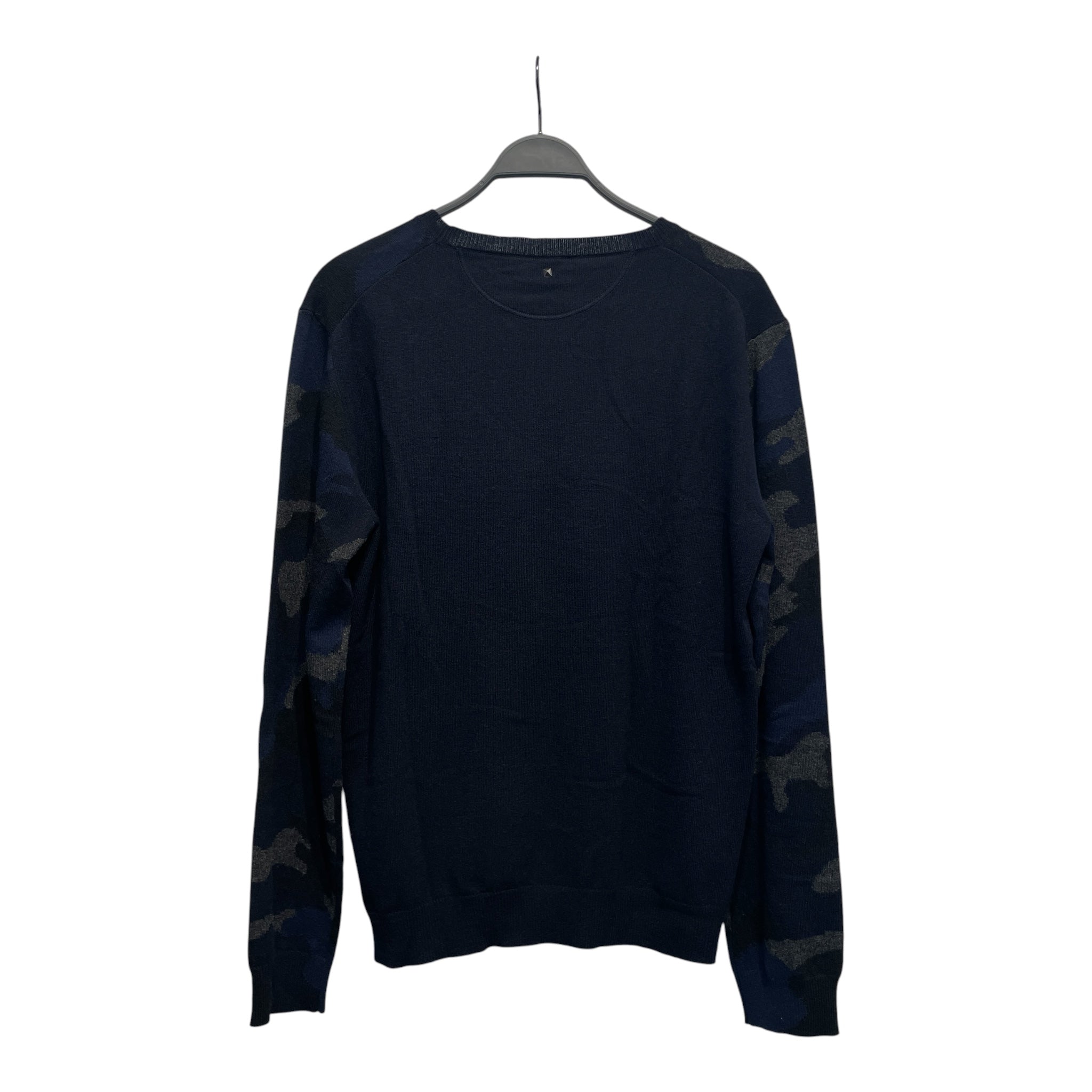 VALENTINO/Sweater/XL/Camouflage/Cashmere/NVY/camo navy view 2