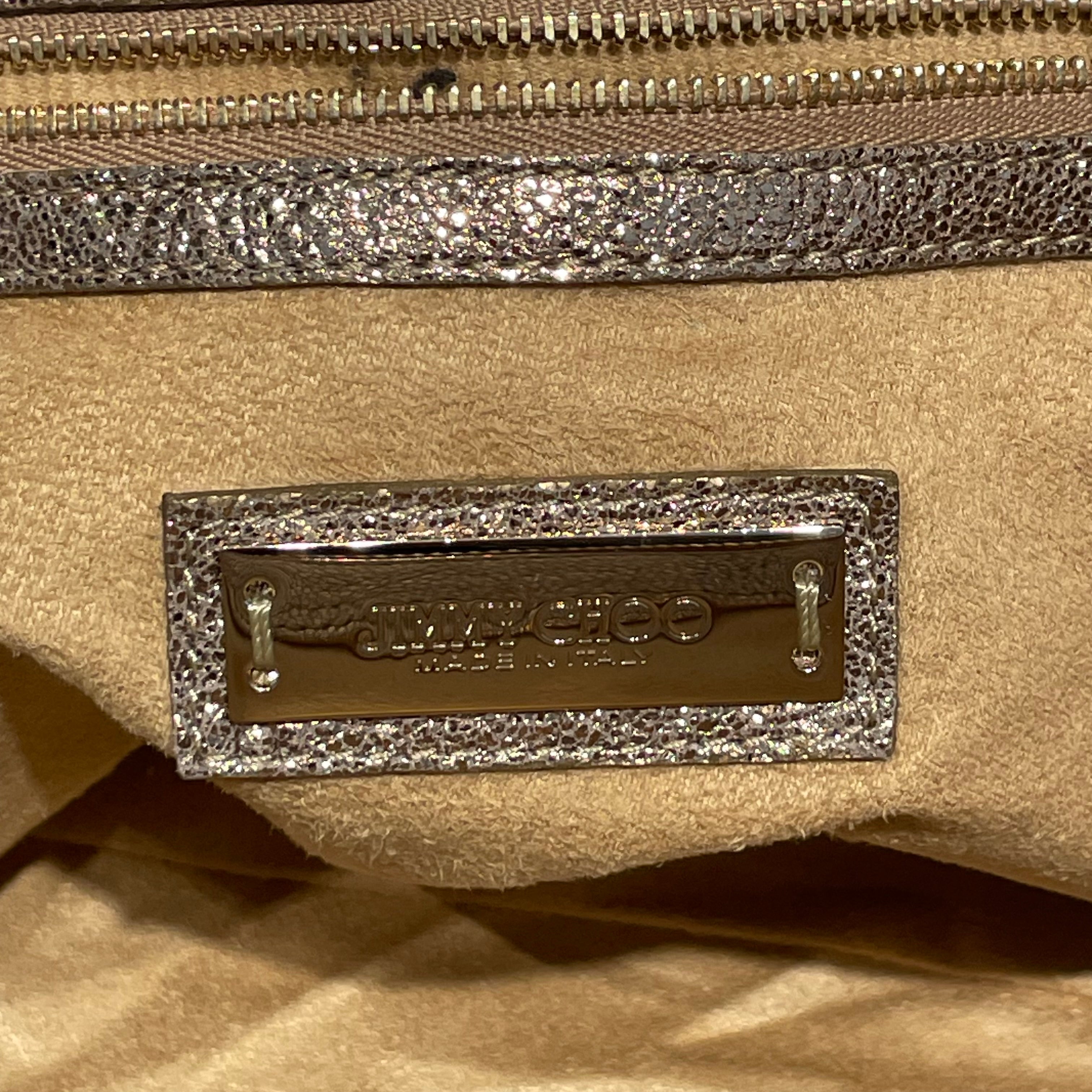JIMMY CHOO/Hand Bag/Glitter/Leather/GLD/Gold Glitter Rhea Tote view 5