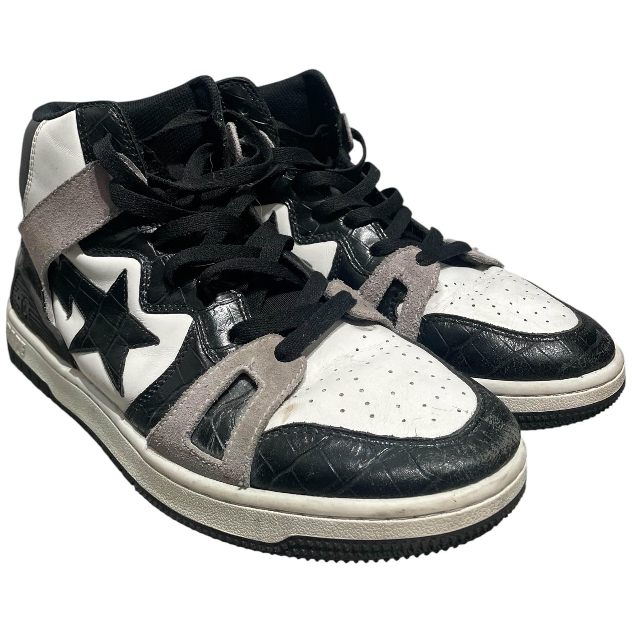 BAPE STA!/Hi-Sneakers/US 9/BLK/93 hi black/white view 1