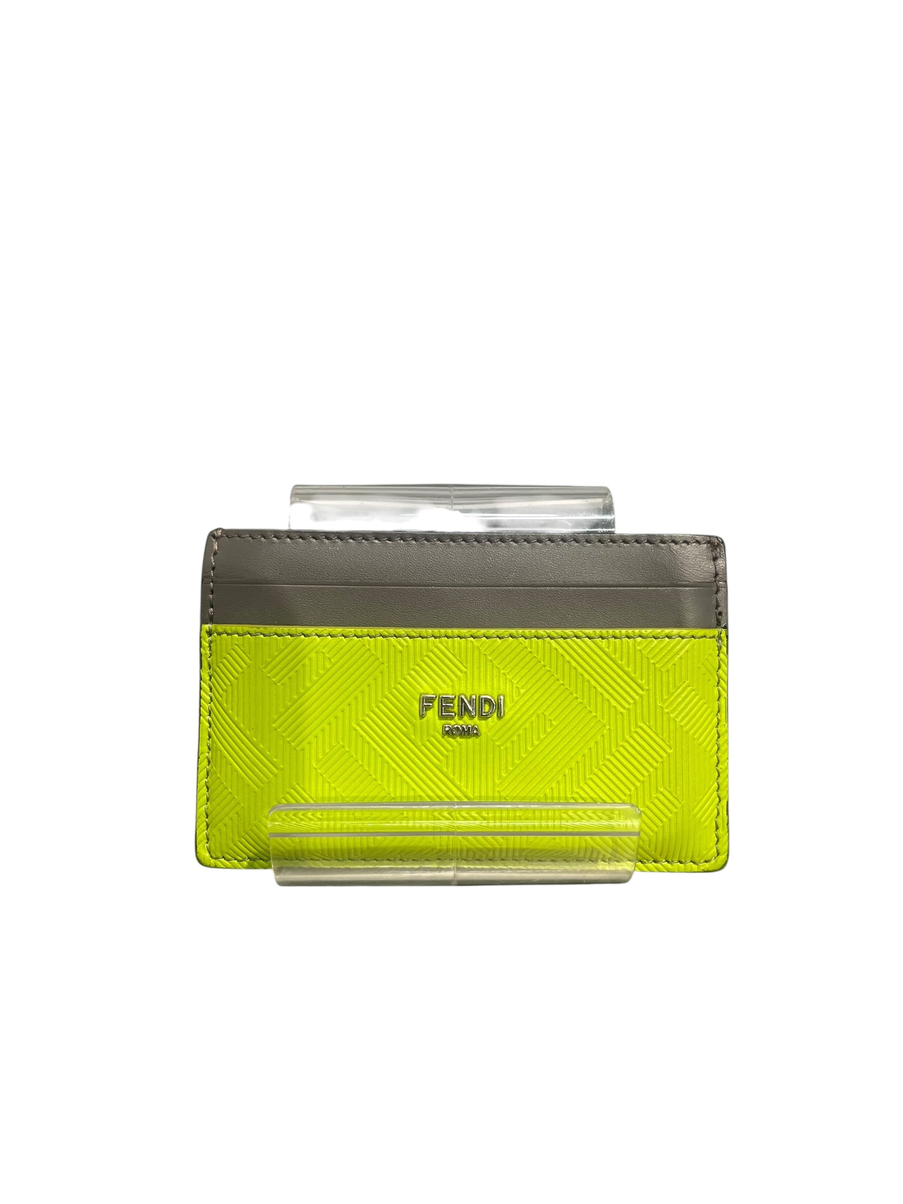 FENDI/Wallet/Leather/GRN/grid pattern 5 slots silver view 2