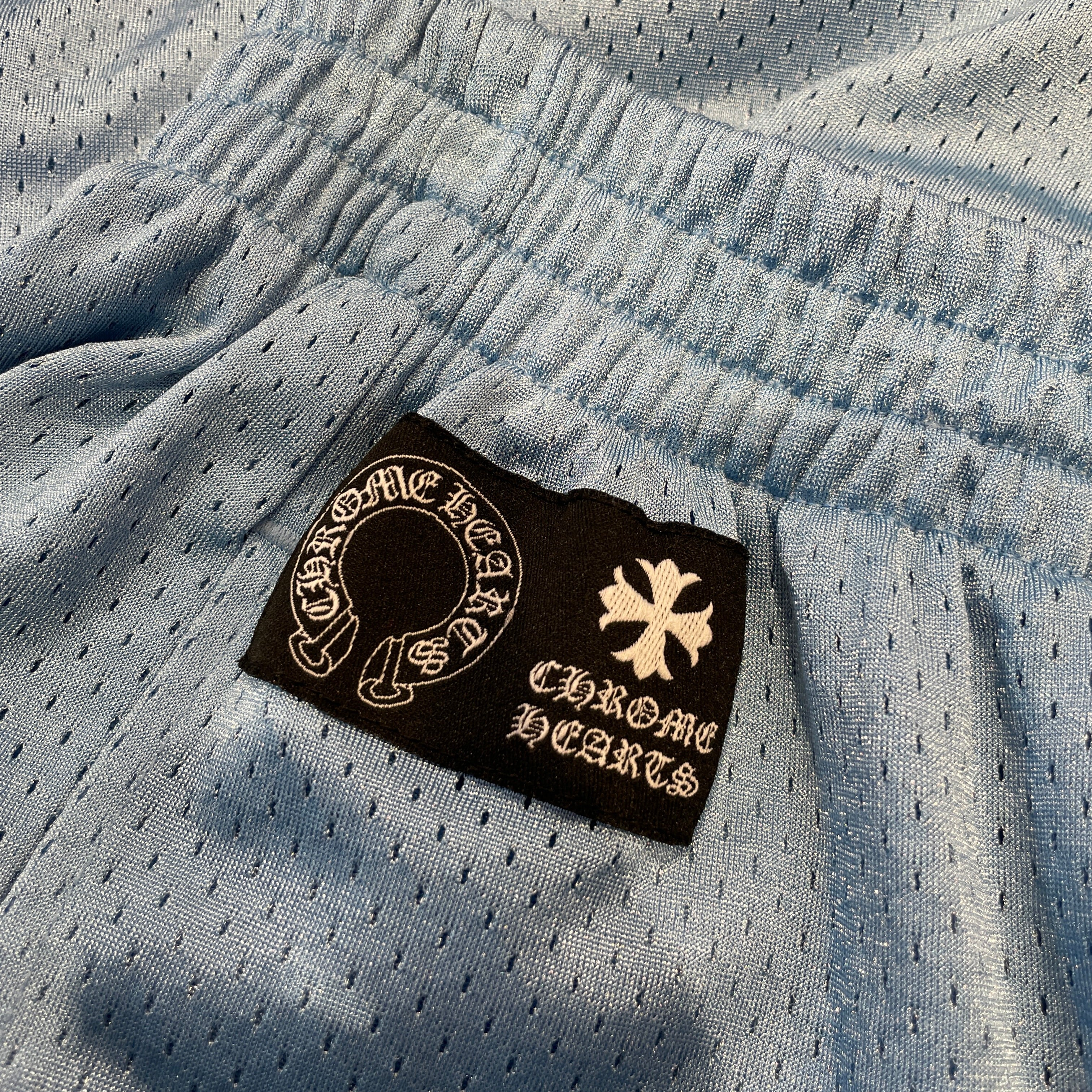 CHROME HEARTS/Shorts/XXL/Polyester/BLU/Graphic/BASKETBALL SHORT, BOTTOM LOGO view 3