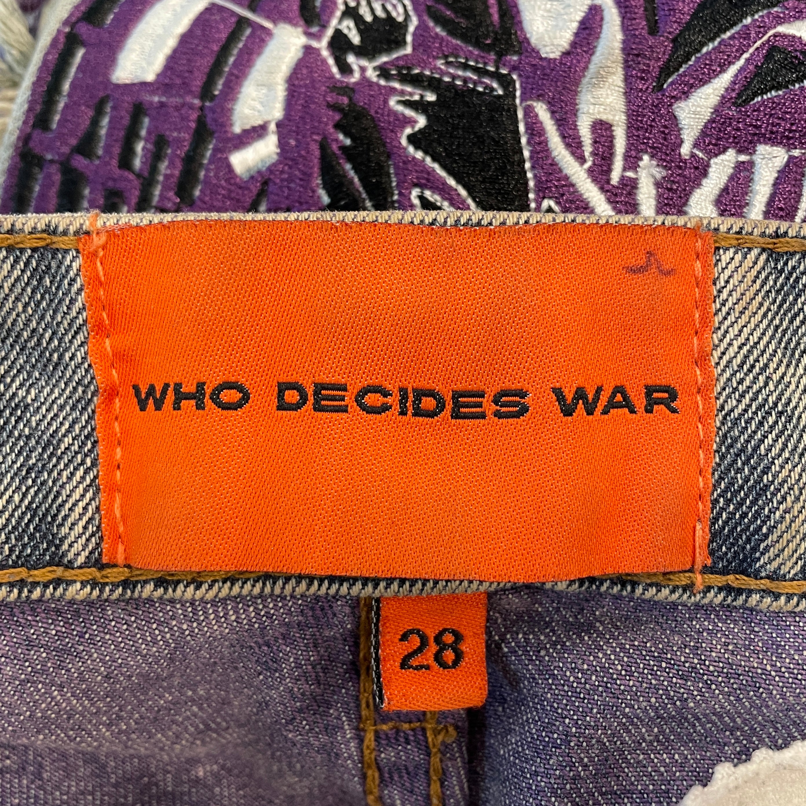 WHO DECIDES WAR/Bootcut Pants/28/Denim/BLU/All Over Print/MRDR  BRVDO/ PURPLE/ DISTRESSE view 3