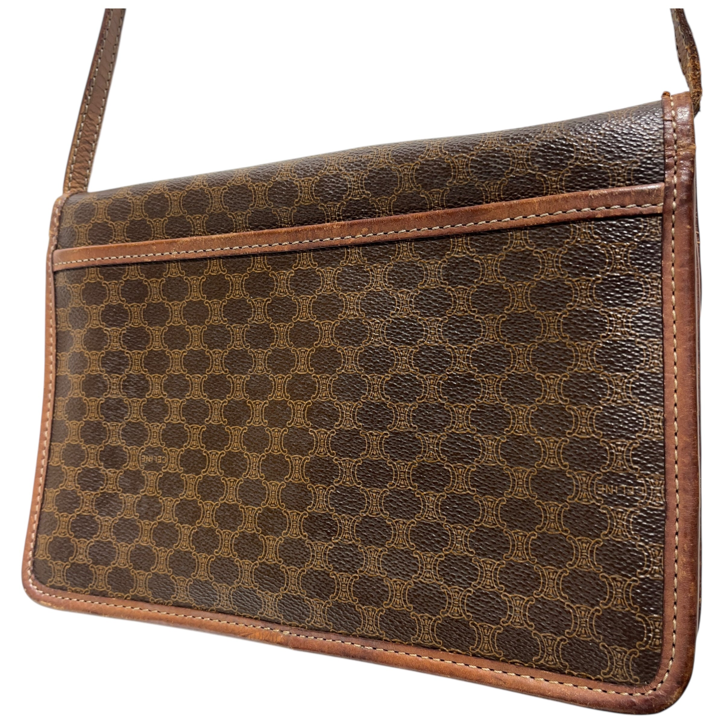 CELINE/Cross Body Bag/Monogram/Leather/BRW/MACADAM view 4