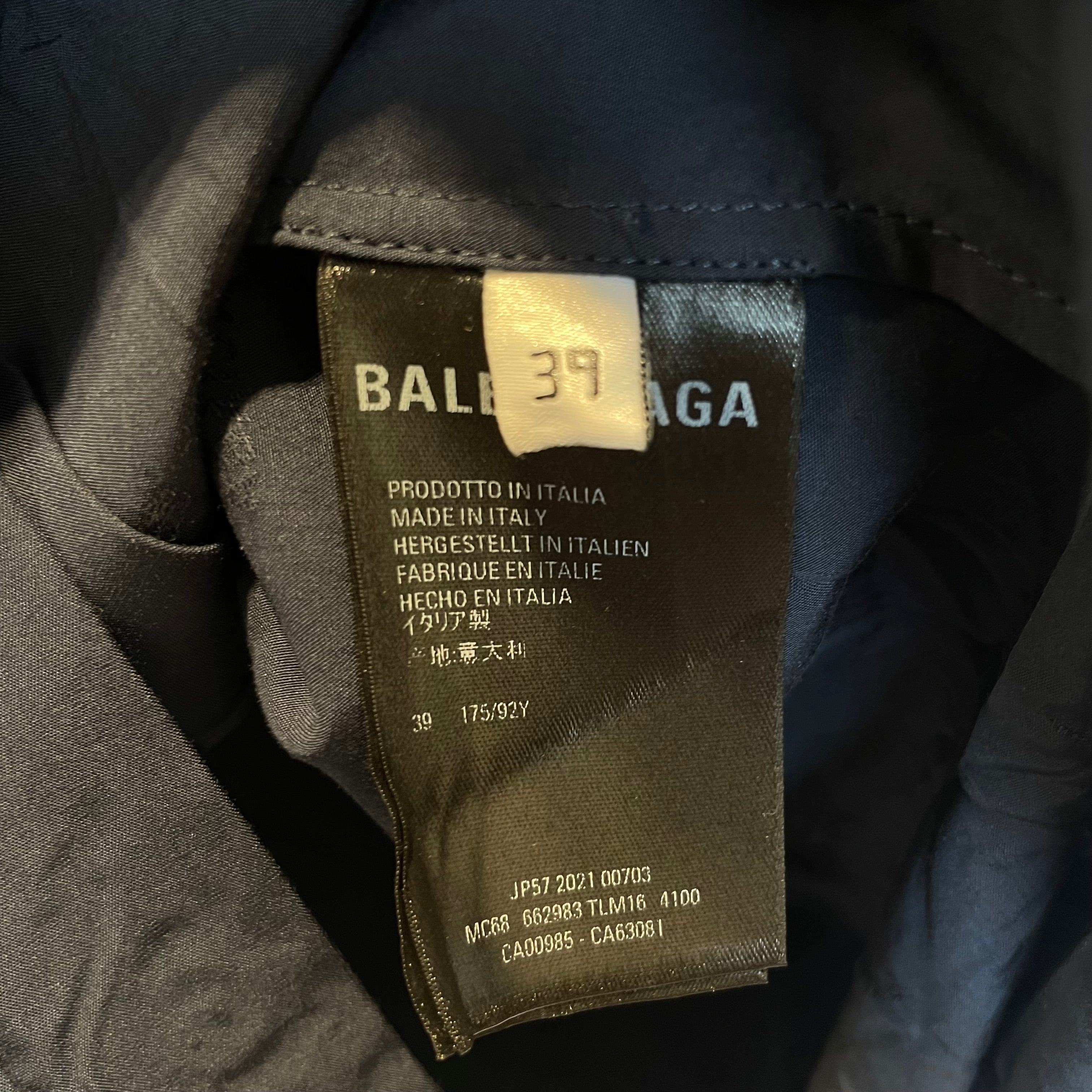 BALENCIAGA/LS Shirt/39/Cotton/NVY/ls navy button up view 4