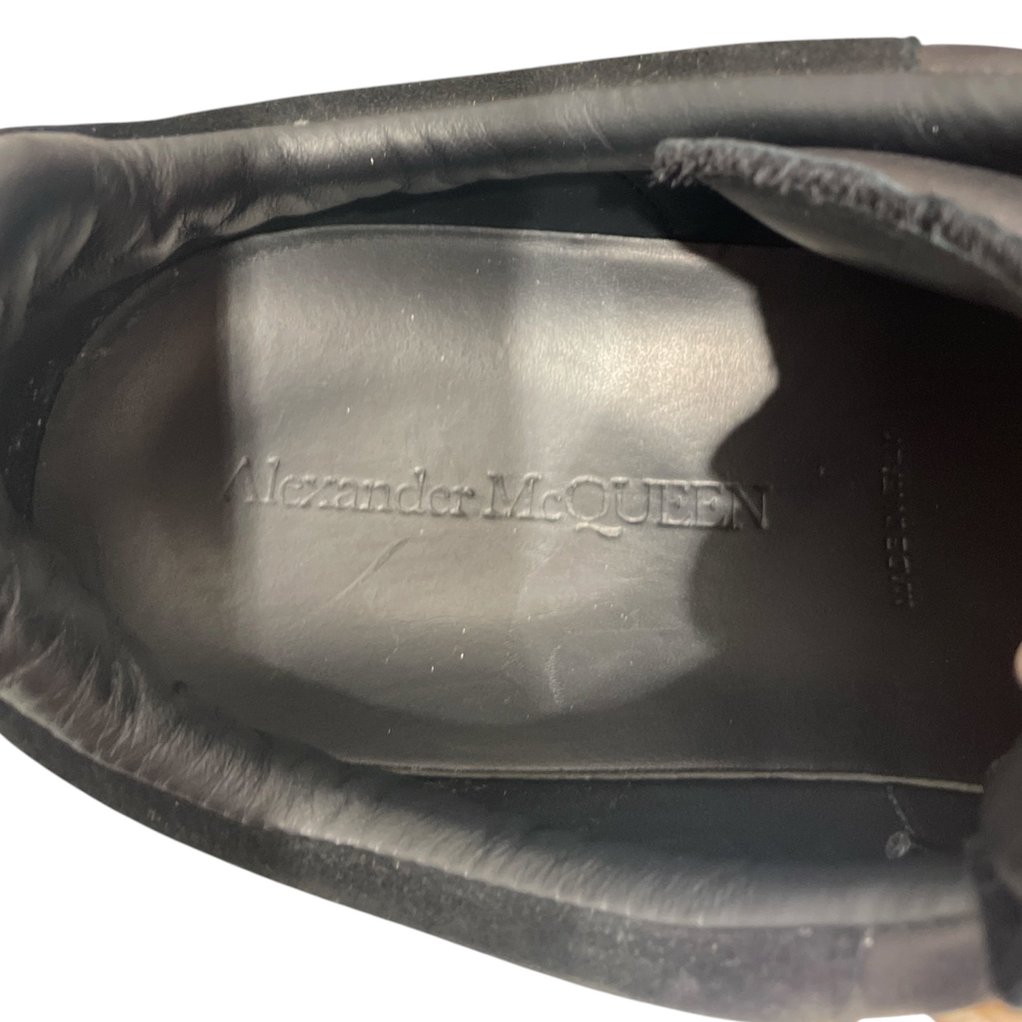 Alexander McQueen/Low-Sneakers/EU 46.5/Leather/BLK/Larry Sneaker Paint Embroidere view 3