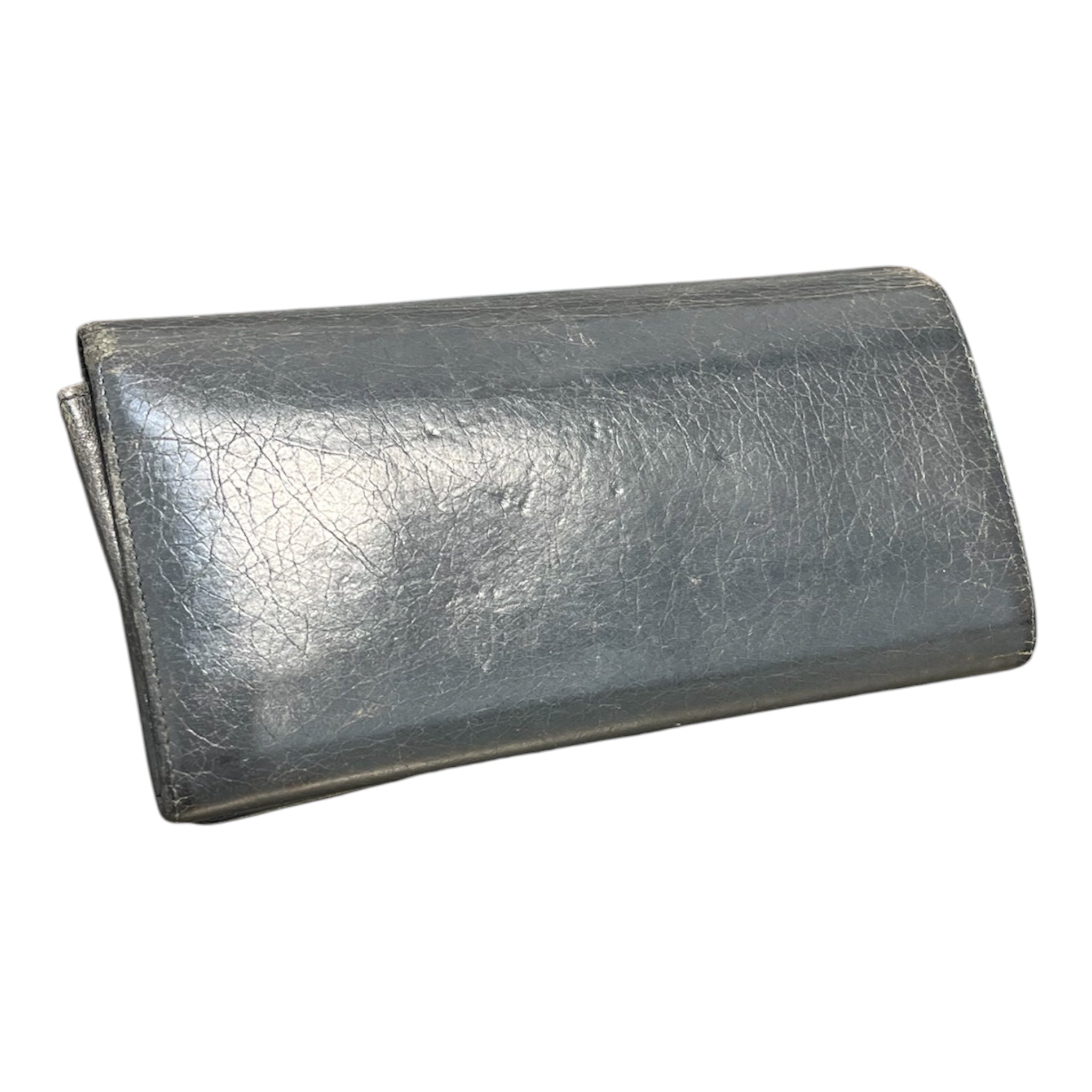BALENCIAGA/Long Wallet/Leather/GRY/GLD STUDDED FOLD WALLET view 2