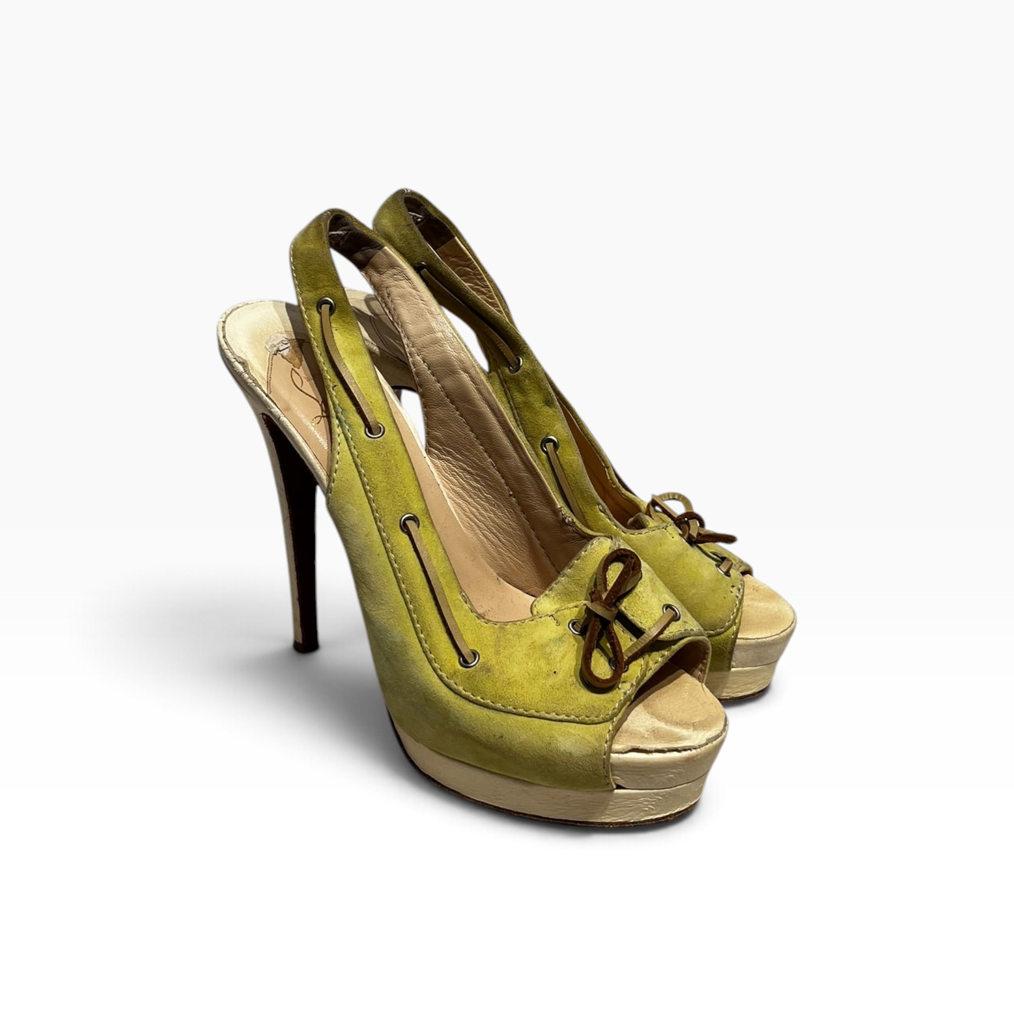 Christian Louboutin/Heels/EU 38.5/Suede/GRN/Jefferson Plato 14 view 1