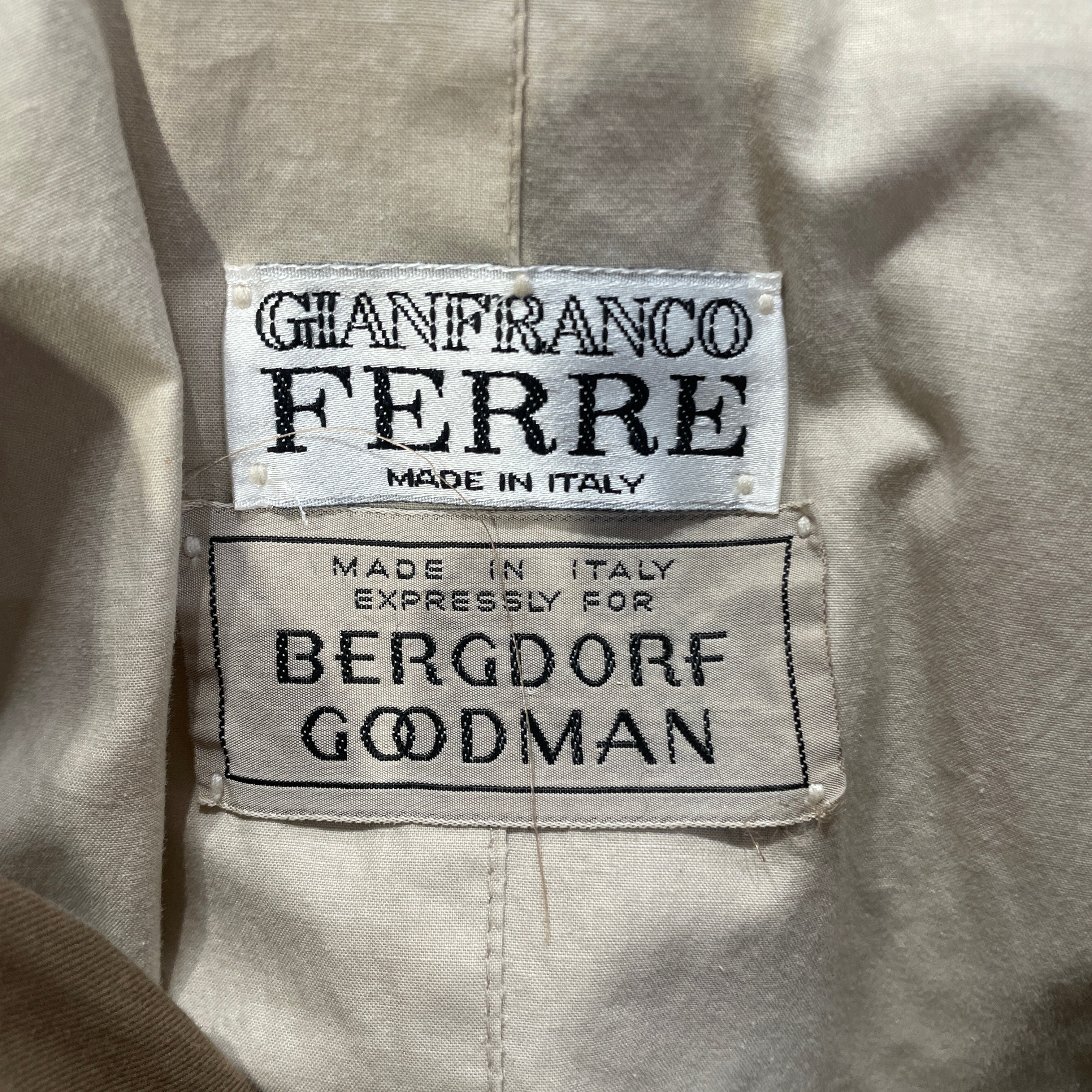 Gianfranco FERRE/BERGDORF GOODMAN/Jacket/Cotton/KHK/1980s view 3
