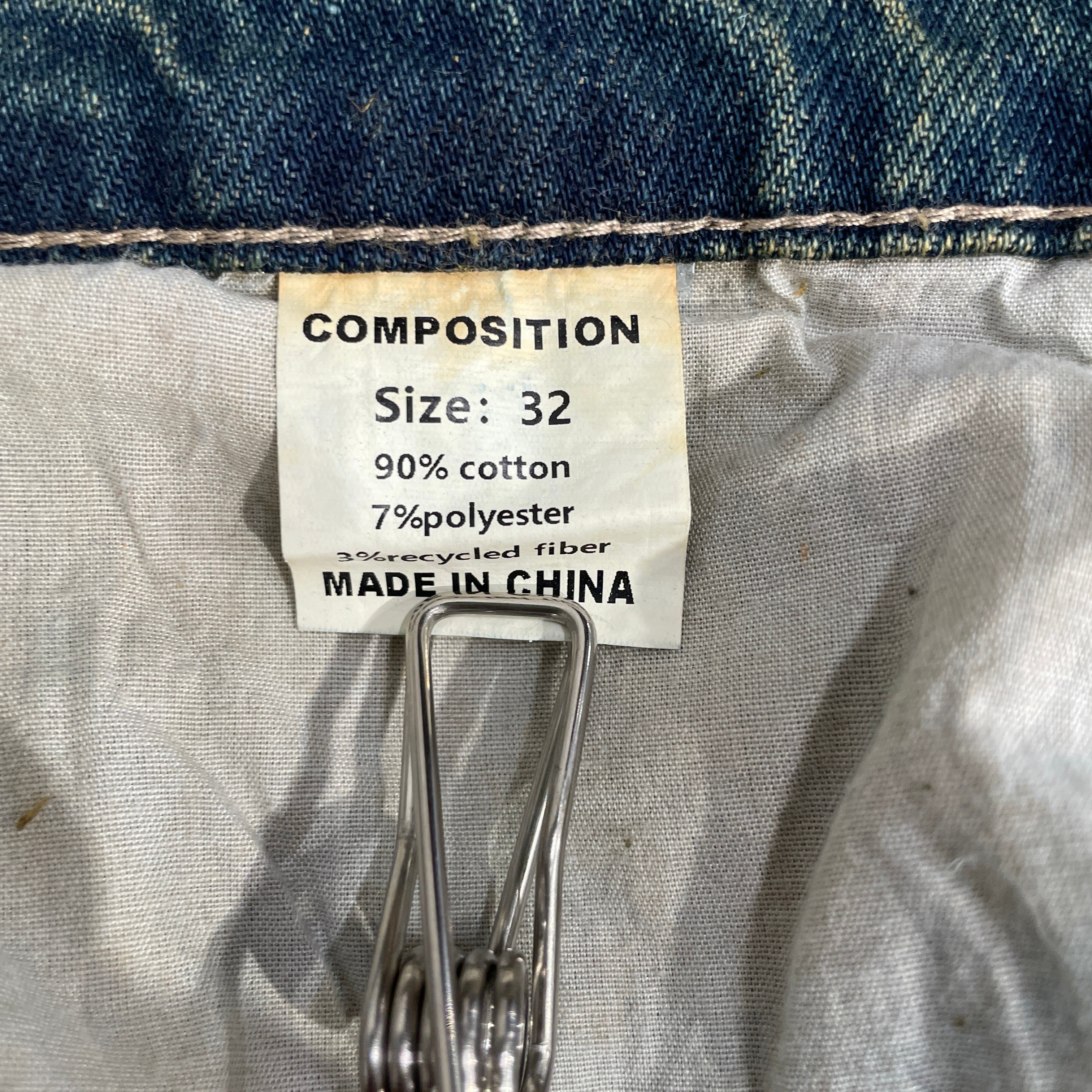Vale/Straight Pants/32/Denim/BLU/BLUE Pocket stitching, rips view 4