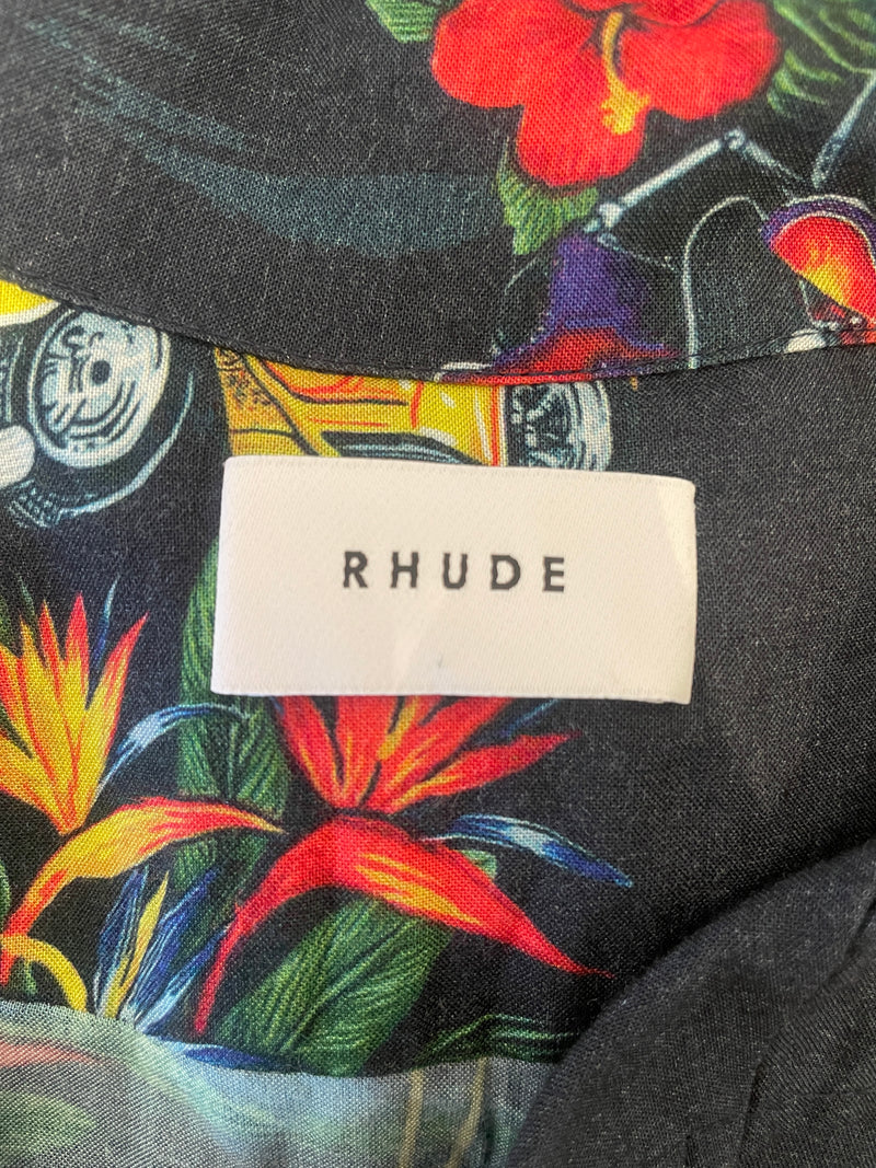 RHUDE/SS Shirt/XL/Cotton/GRY/All Over Print/