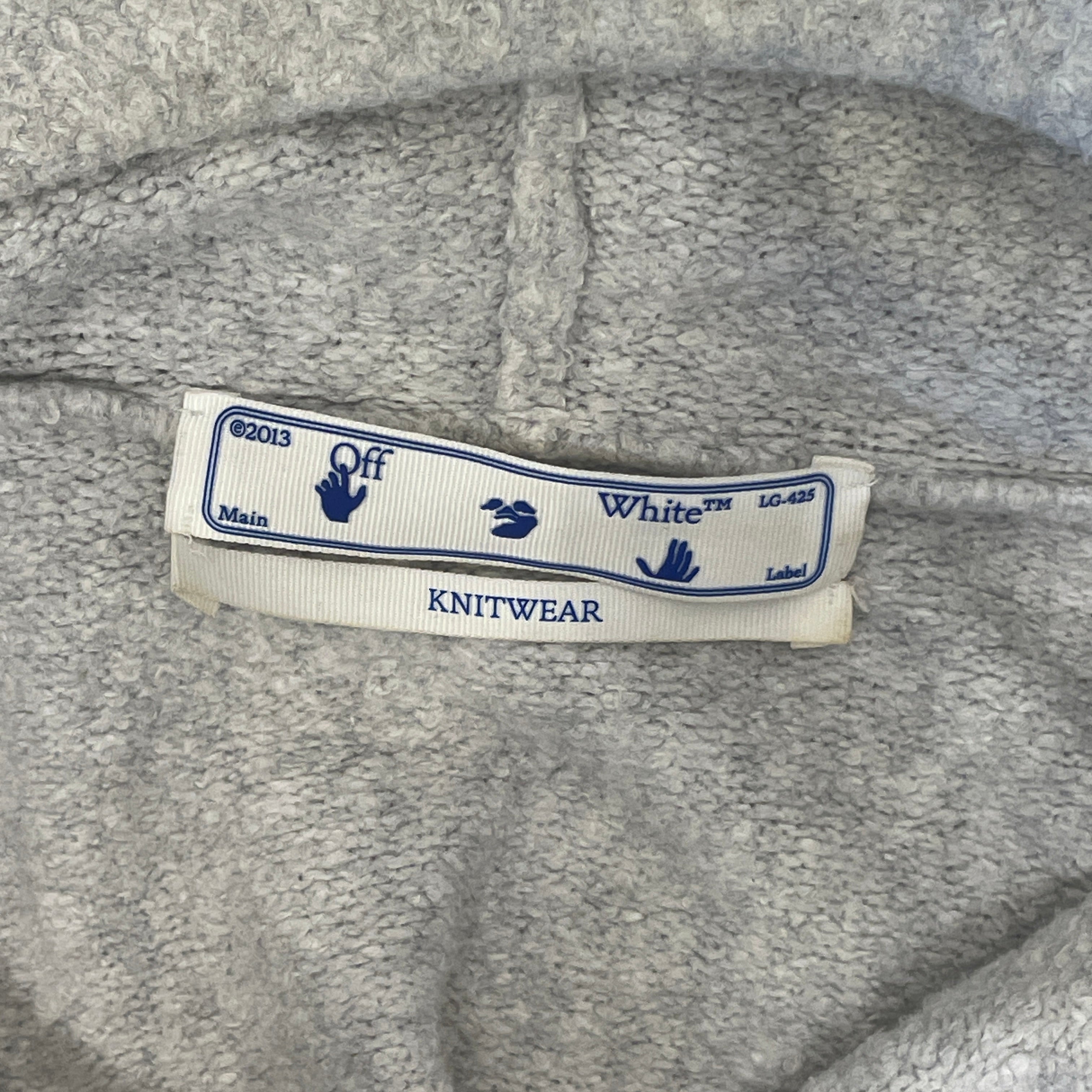 OFF-WHITE/Hoodie/XL/Wool/GRY/KNIT BARREL WORKER HOODIE view 3
