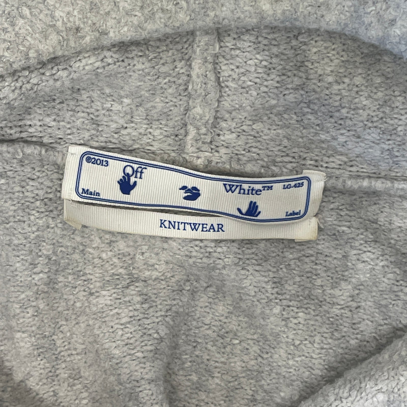 OFF-WHITE/Hoodie/XL/Wool/GRY/KNIT BARREL WORKER HOODIE