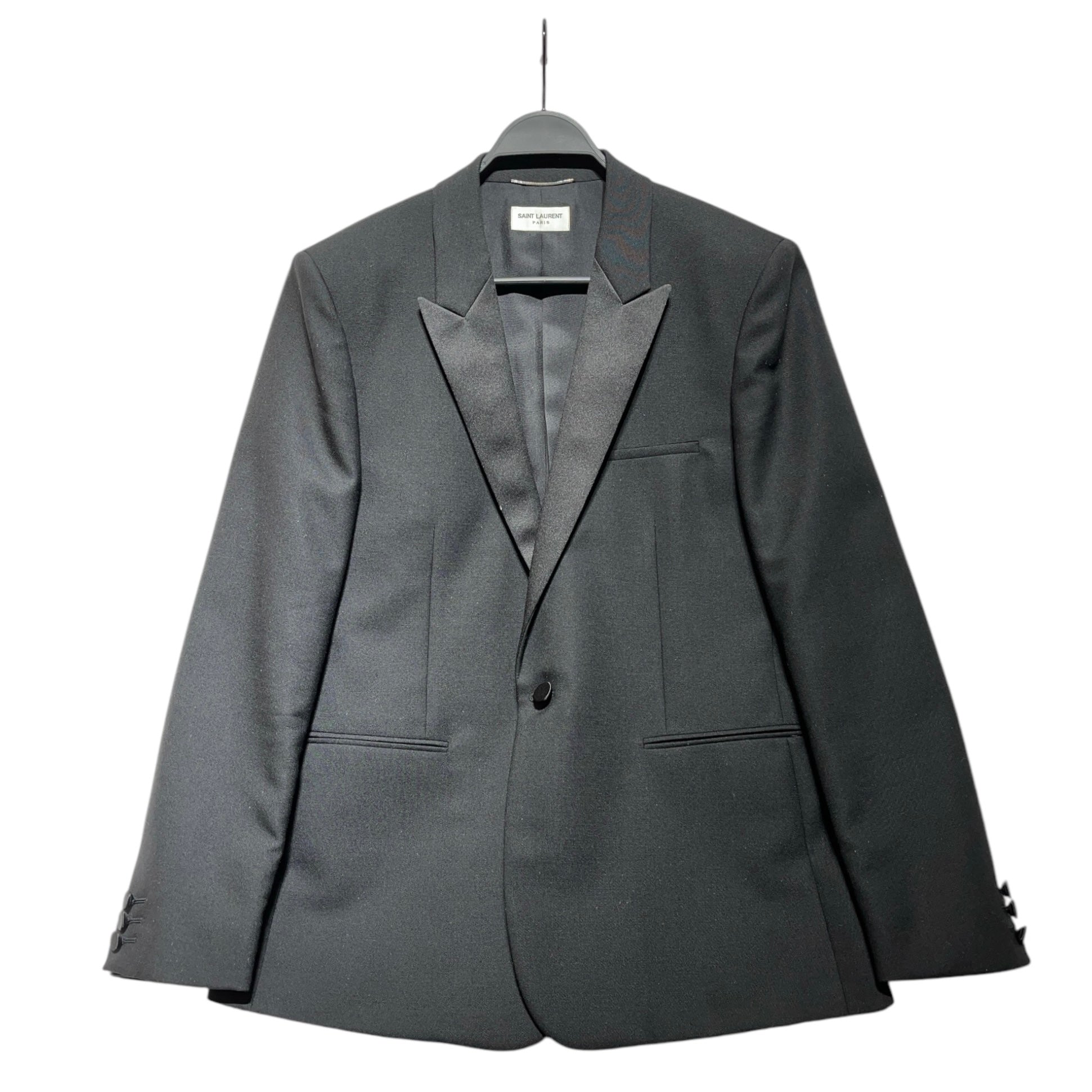 SAINT LAURENT/Tailored Jkt/52/Wool/BLK/SMOKING view 1