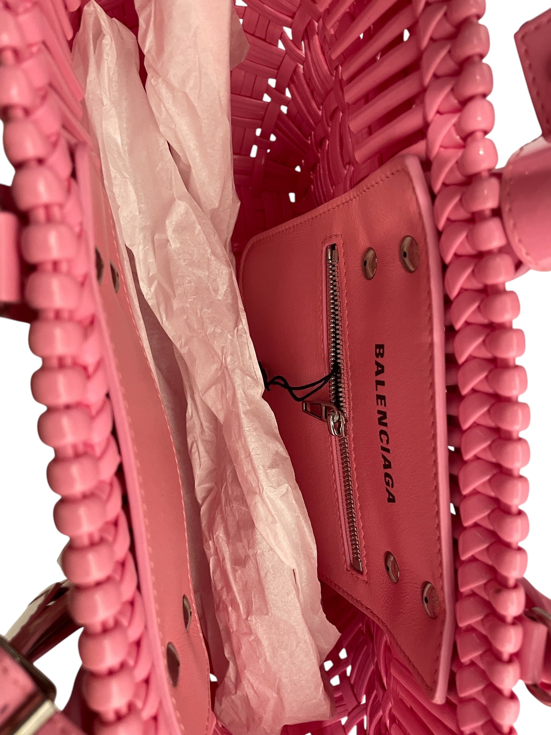 BALENCIAGA/Bag/PNK/BISTRO BASKET W/STRAP view 4