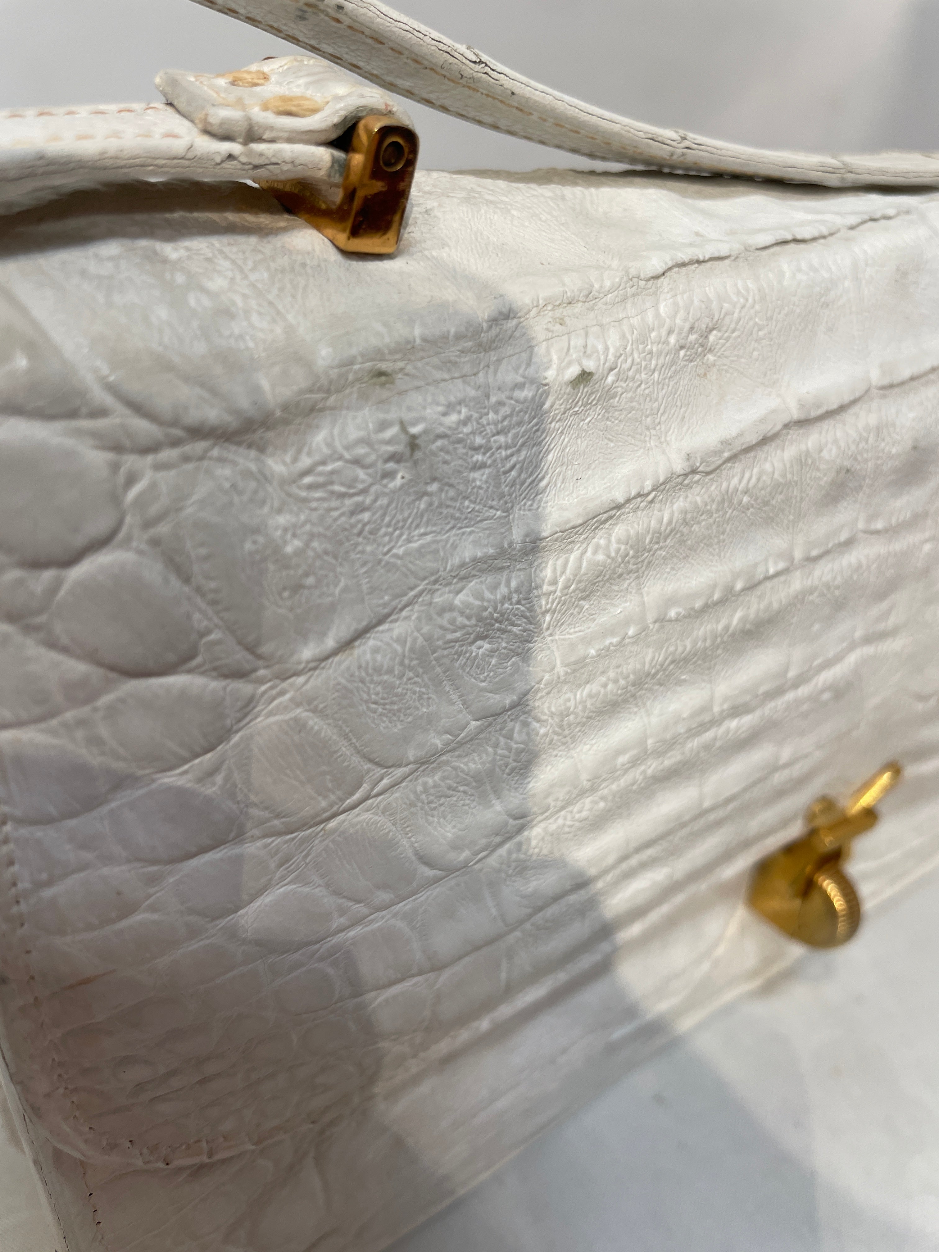 Lucille de Paris/Hand Bag/Animal Pattern/WHT/VINTAGE 'croco sauvage' view 6