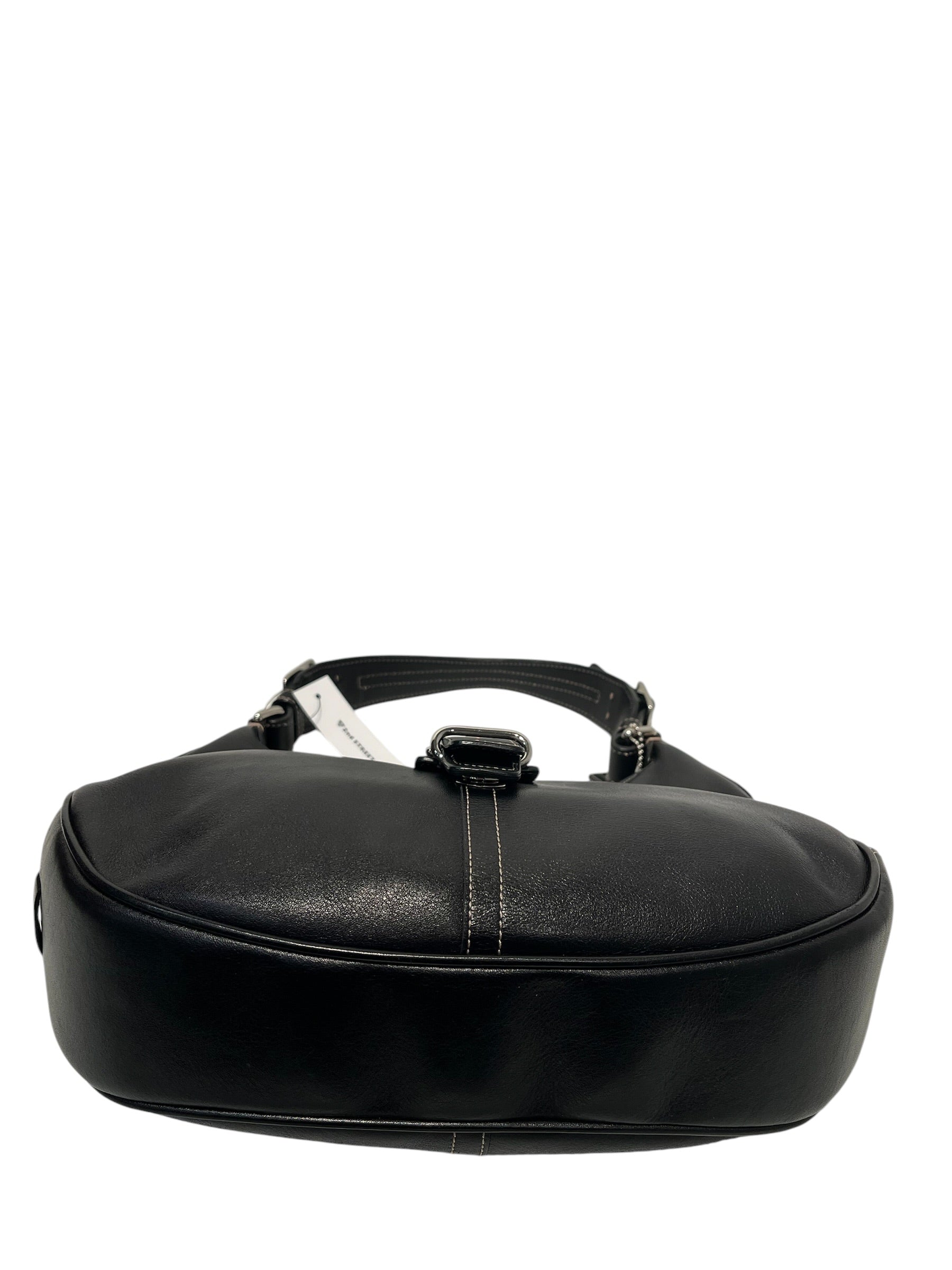 COACH/Bag/Leather/BLK/Hobo shoulder bag buckle strap view 5