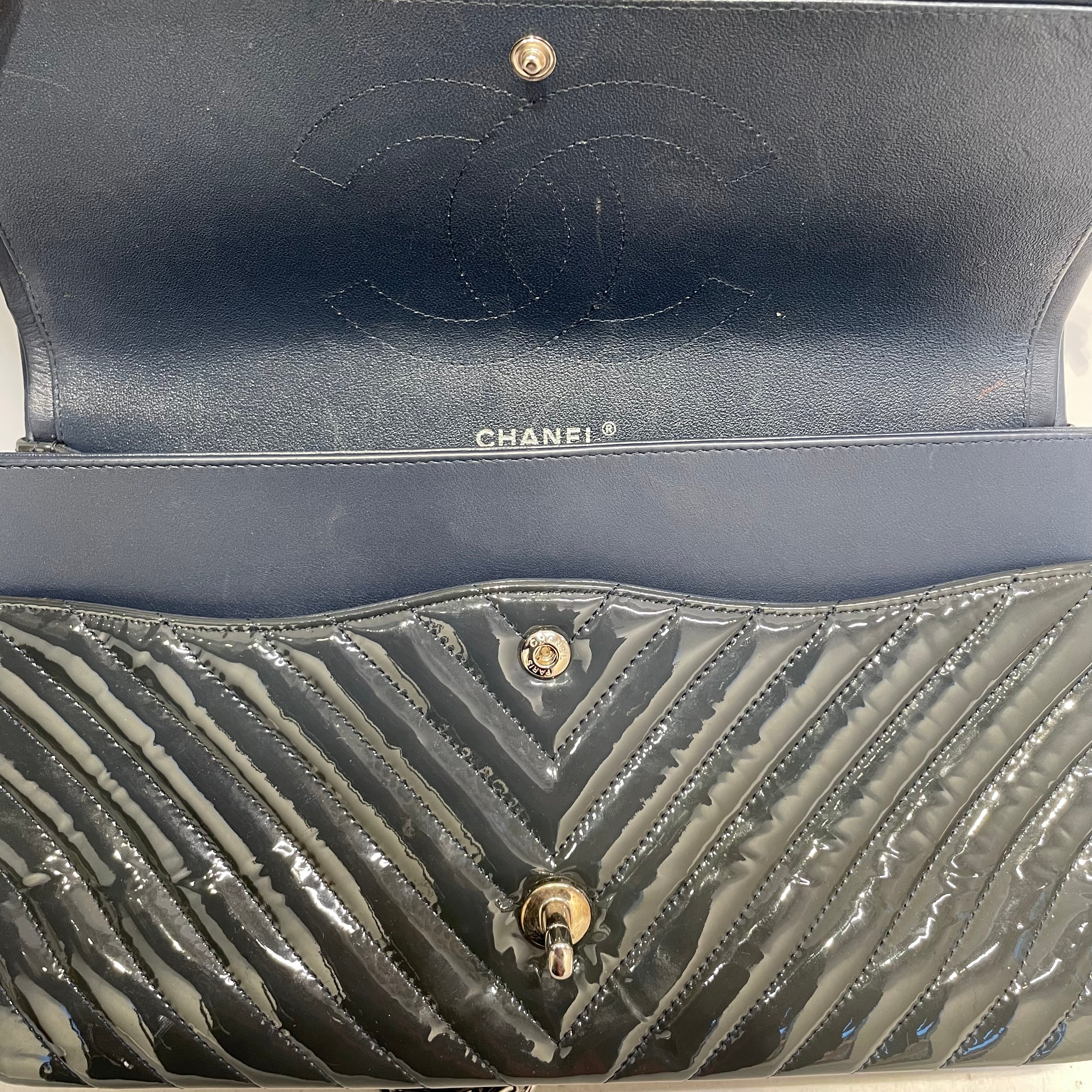 CHANEL/Hand Bag/Leather/GRN/classic/silver-tone logo view 8