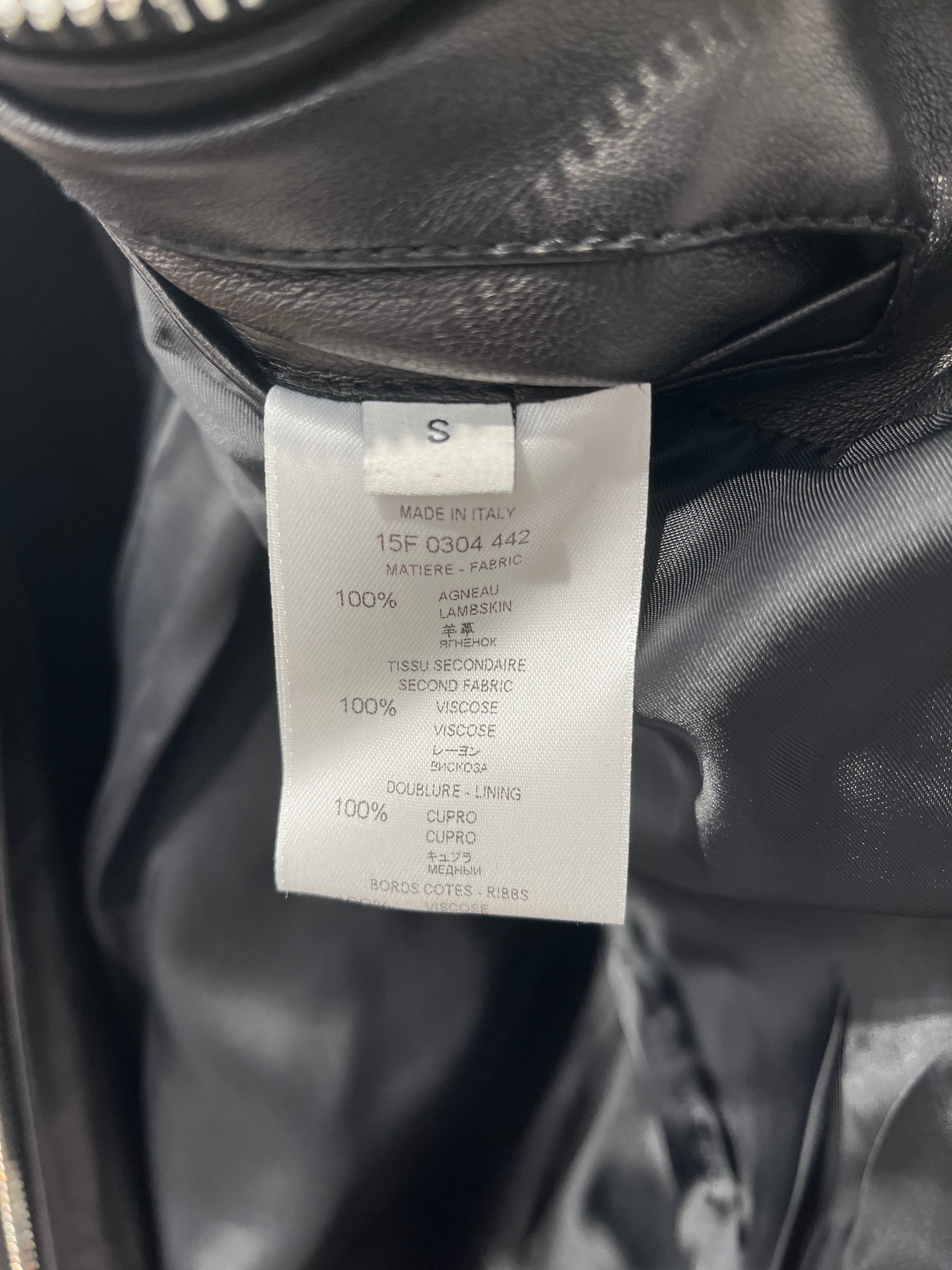 GIVENCHY/Jacket/48/Leather/BLK/WHITE STRIPE COTTON SLEEVES view 4
