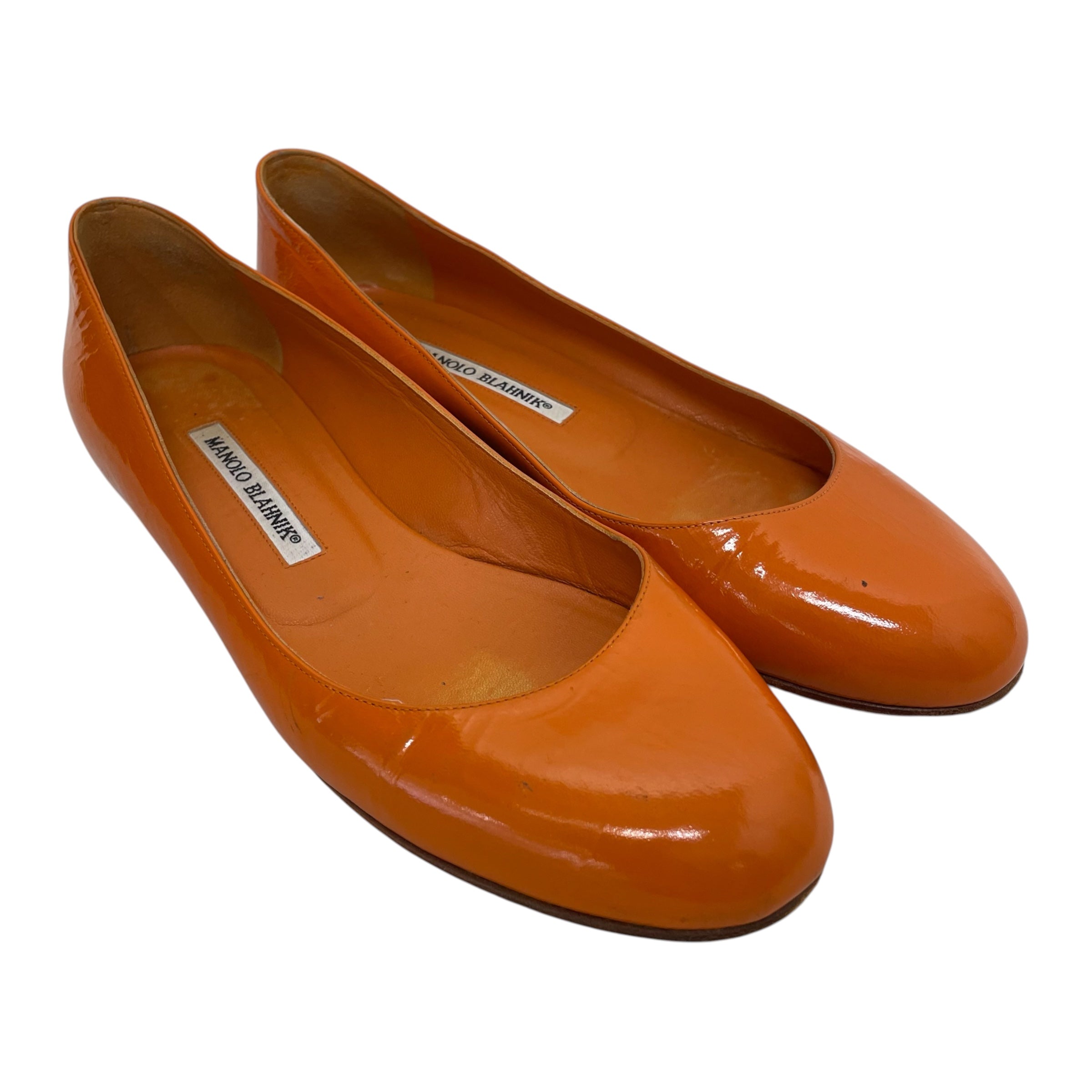 MANOLO BLAHNIK/Flat Shoes/US 7.5/ORN/ORANGE BALLET FLATS view 1