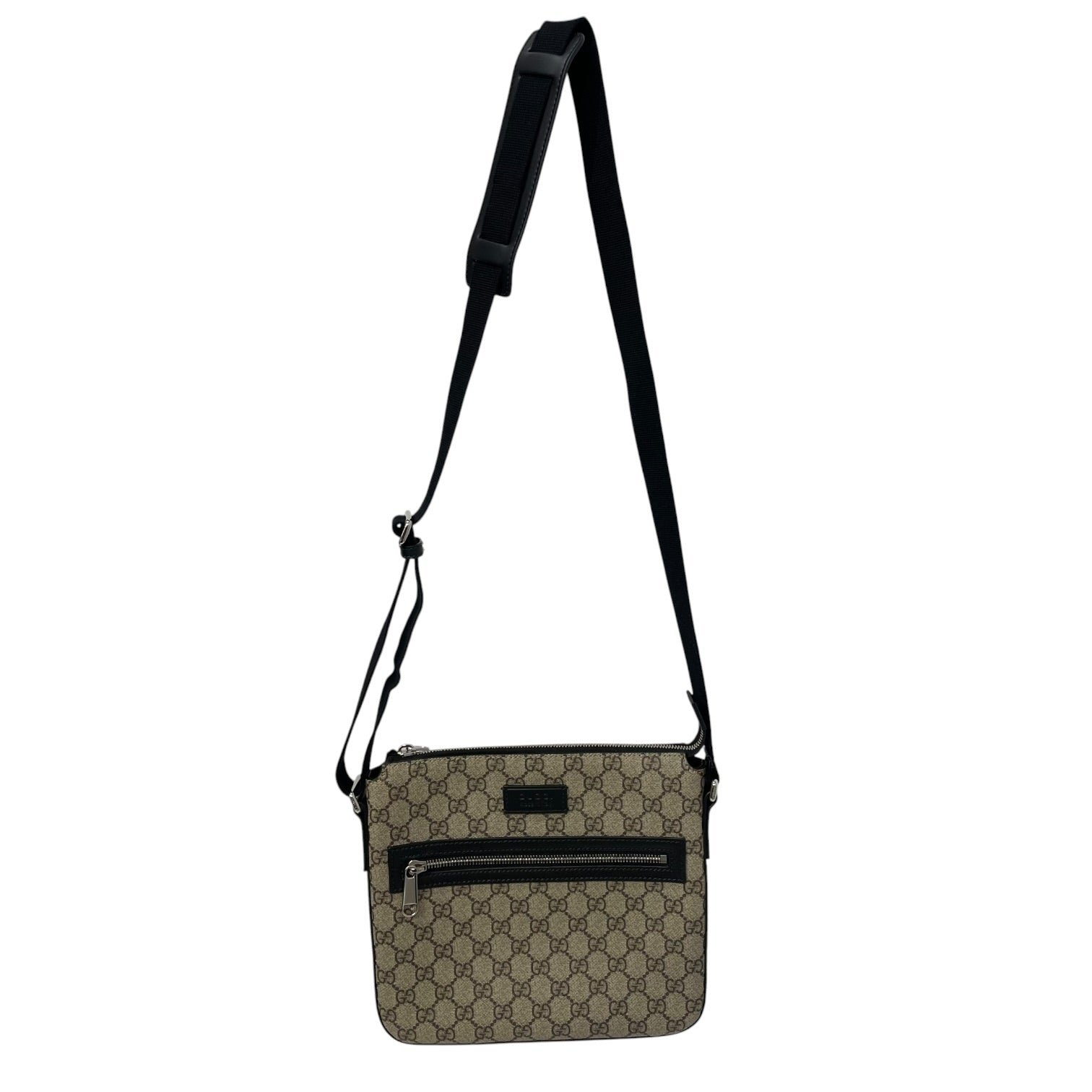 GUCCI/Cross Body Bag/Monogram/Leather/KHK/gg supreme monogram messenger view 1