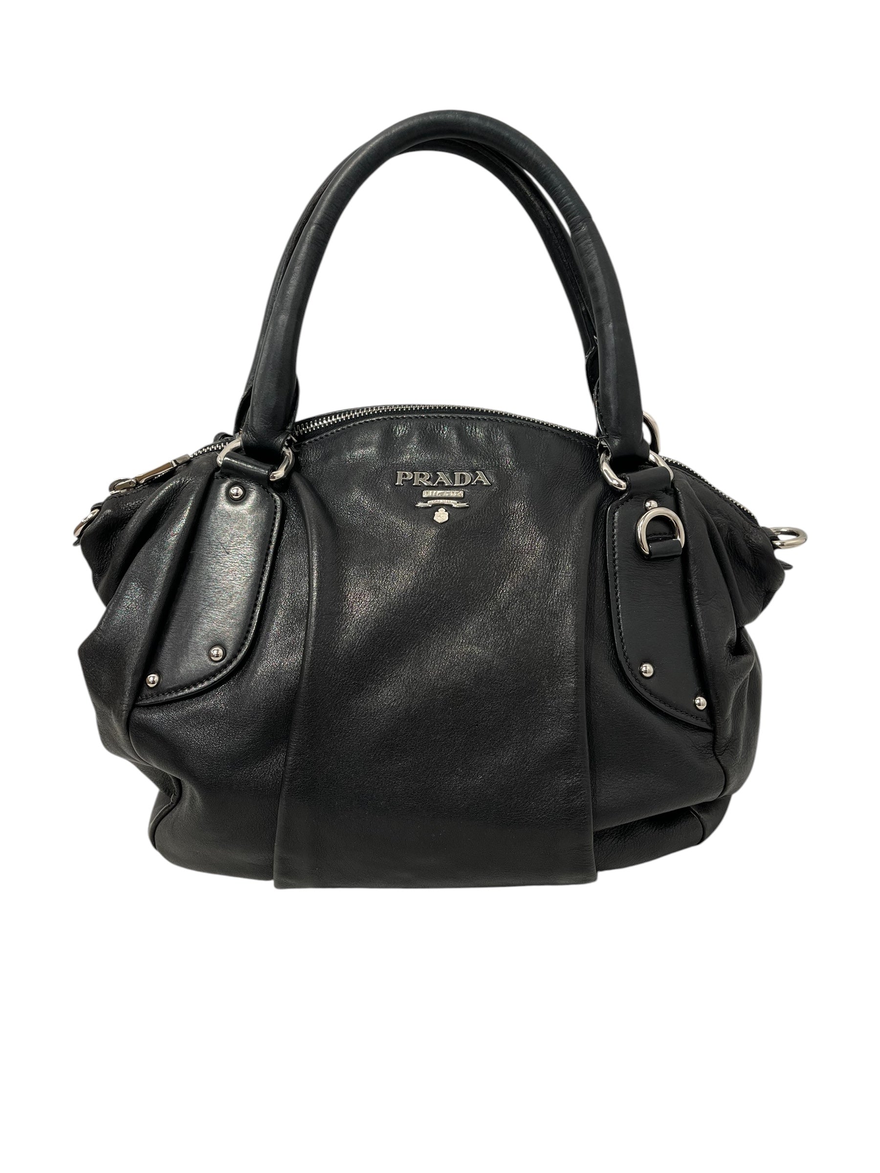 PRADA/Bag/Leather/BLK/LEATHER BOWLER BAG view 1