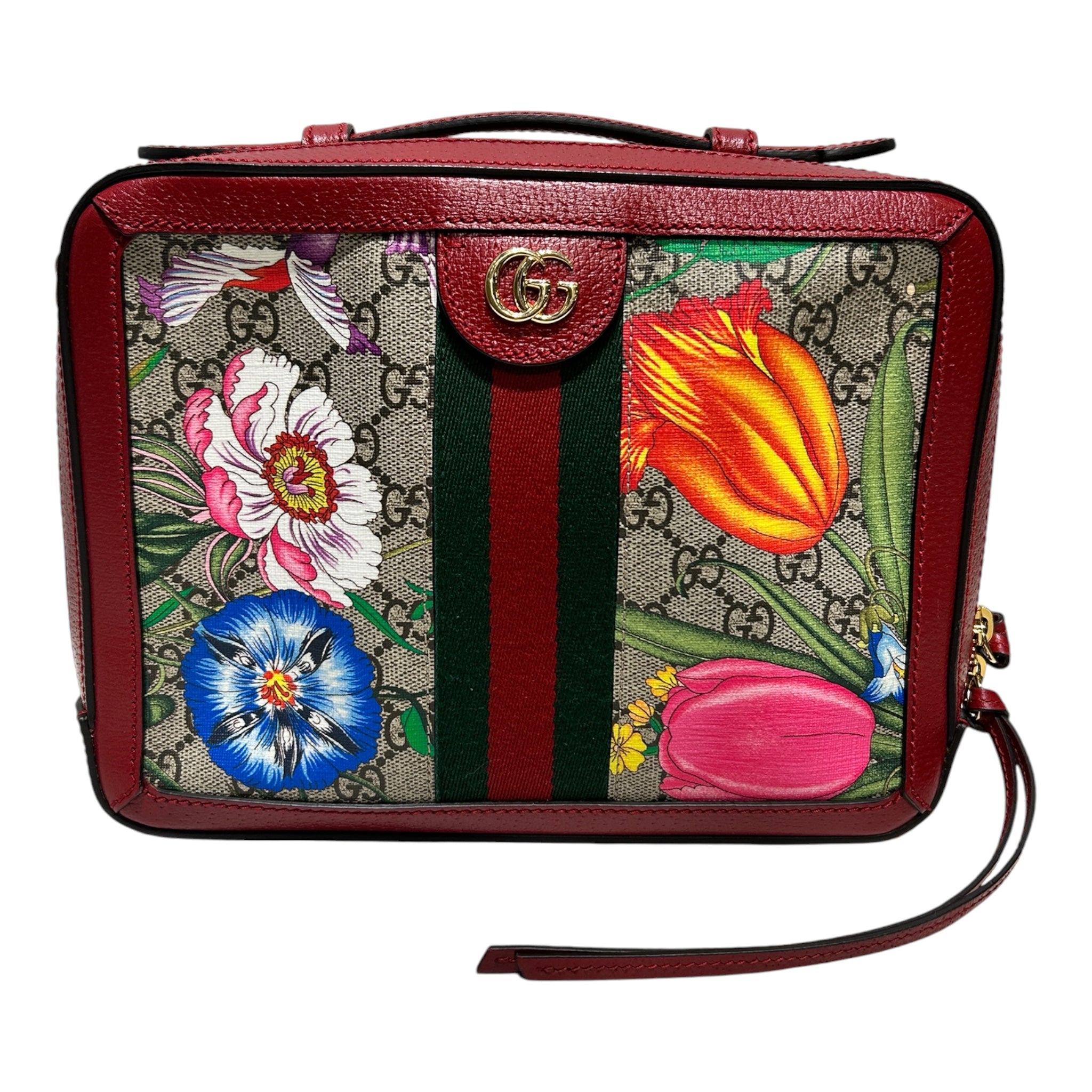 GUCCI/Bag/Monogram/Leather/RED/OPHIDIA GG FLORAL SHOULDER BAG view 1
