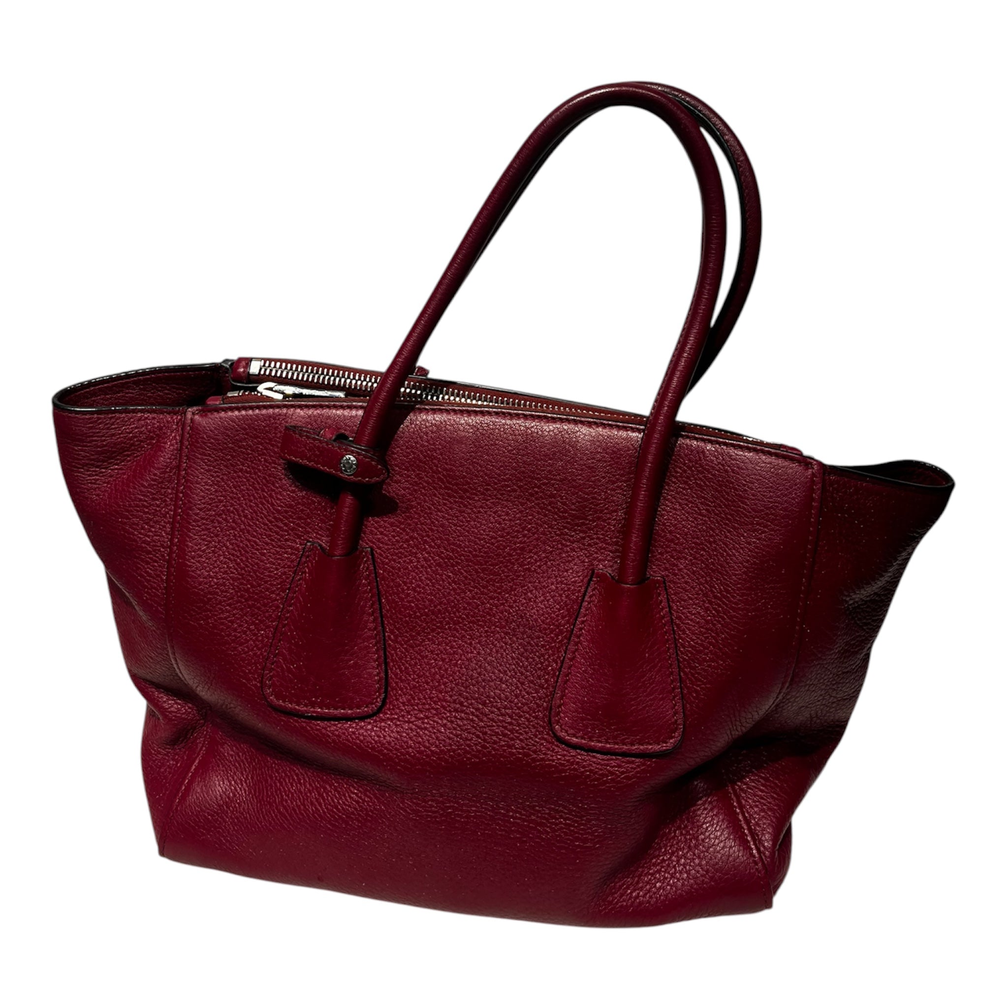 PRADA/Tote Bag/Leather/RED/Calf Leather 2 Way Tote view 2