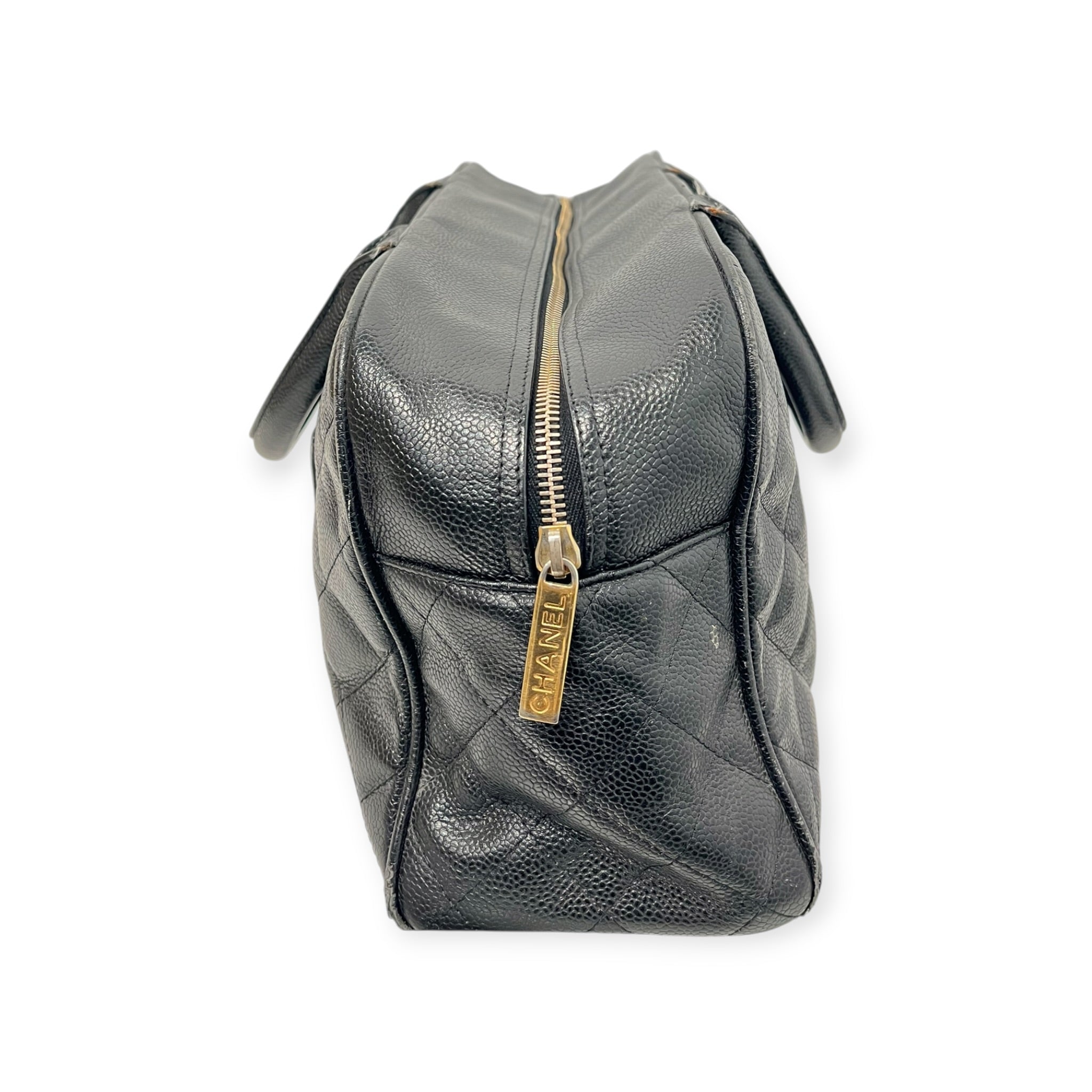CHANEL/Bag/Leather/BLK/CAVIAR QUILTED BOWLER BAG view 3