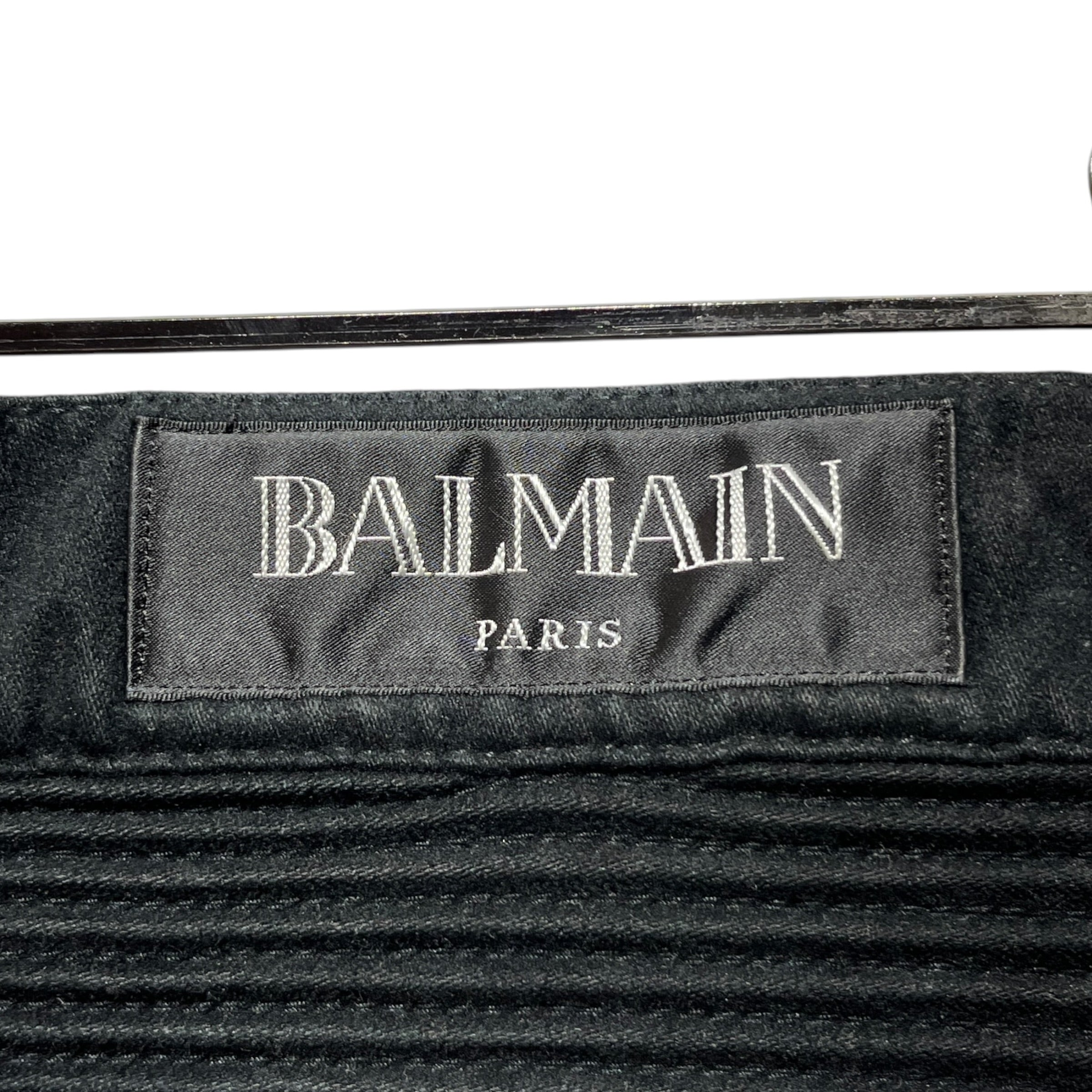 BALMAIN/Skinny Pants/31/Cotton/BLK/MOTO JEANS view 3