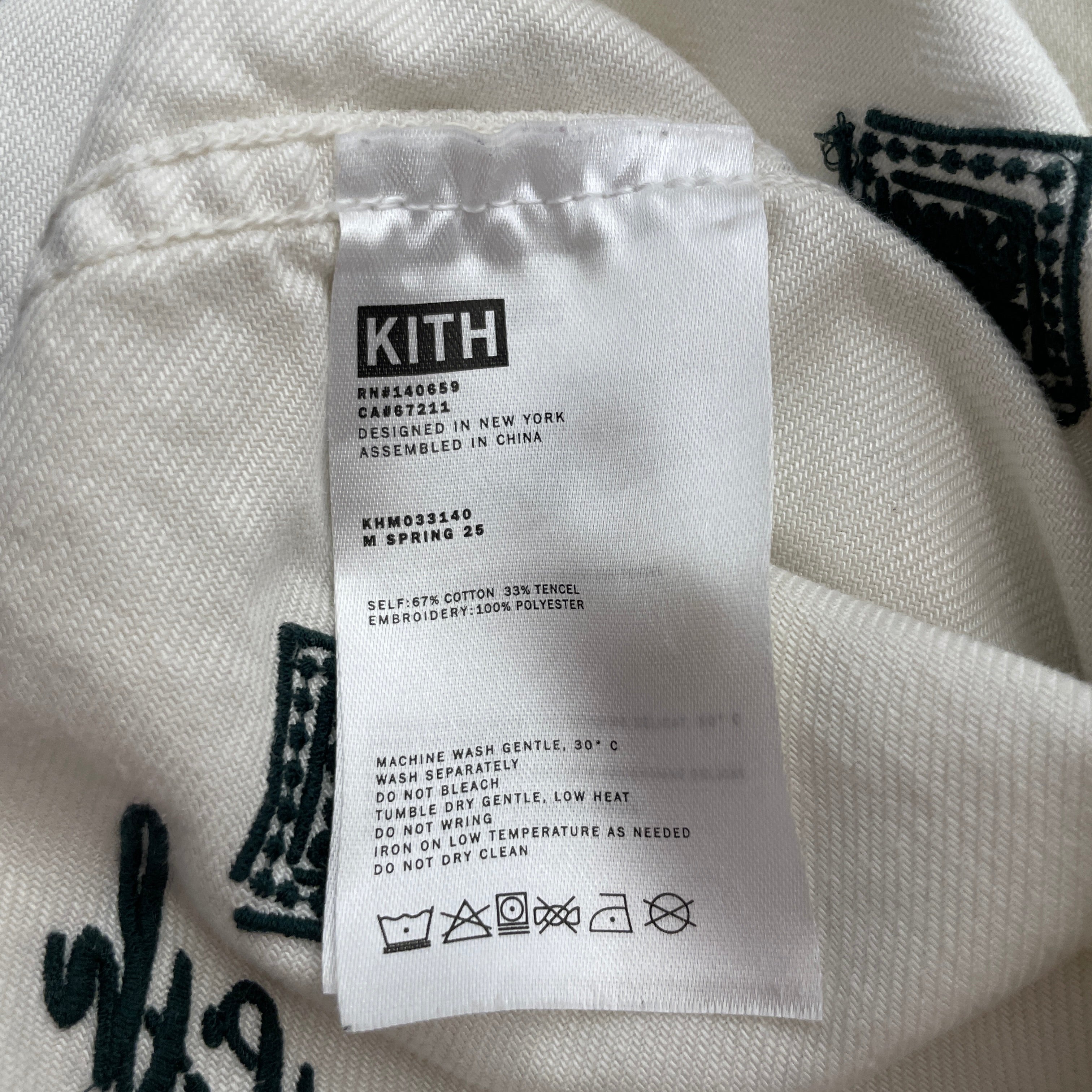 KITH/Flannel Shirt/L/Cotton/WHT/Green designs view 4