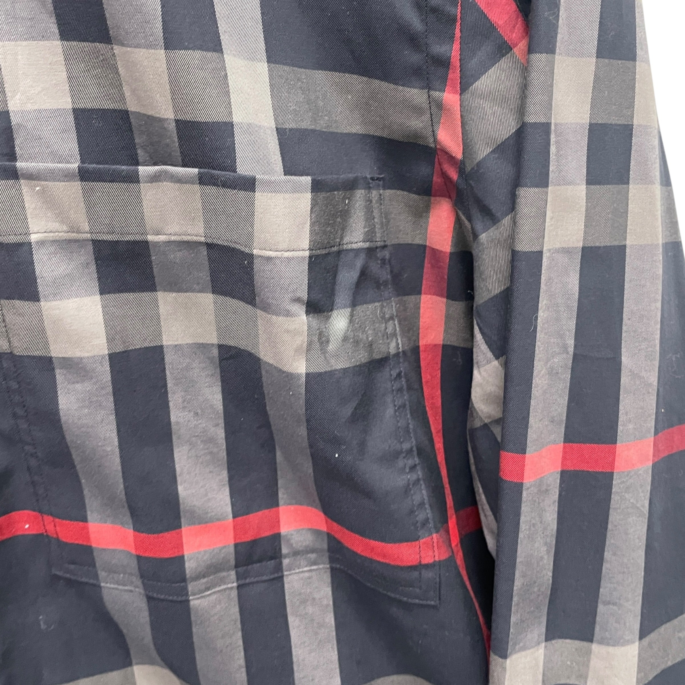 BURBERRY/LS Shirt/L/Cotton/NVY/Plaid/RED & GREY PLAID view 5