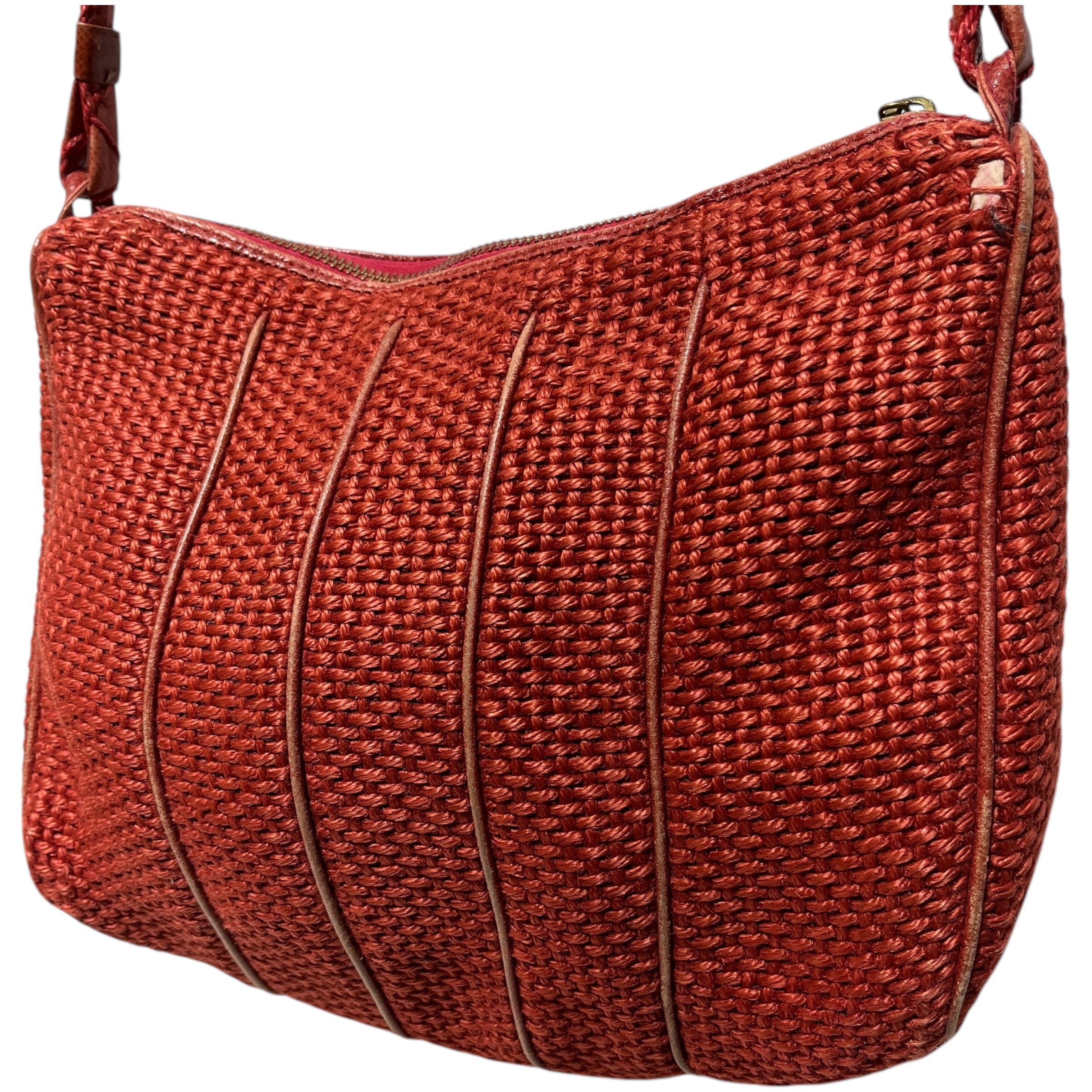 BOTTEGA VENETA/Cross Body Bag/Tweed/RED/VINTAGE view 4