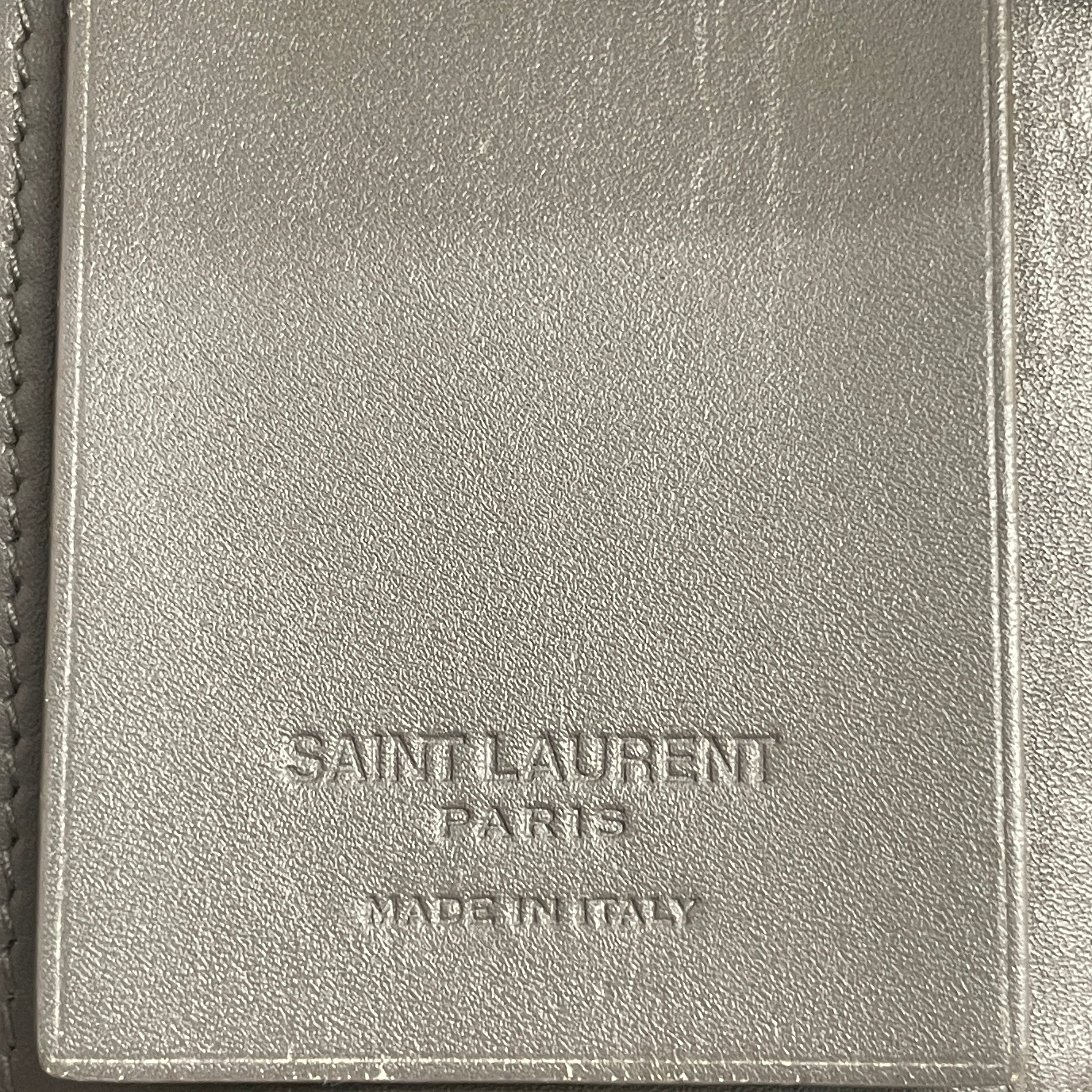 SAINT LAURENT/Trifold Wallet/Leather/GRY/key holder view 4