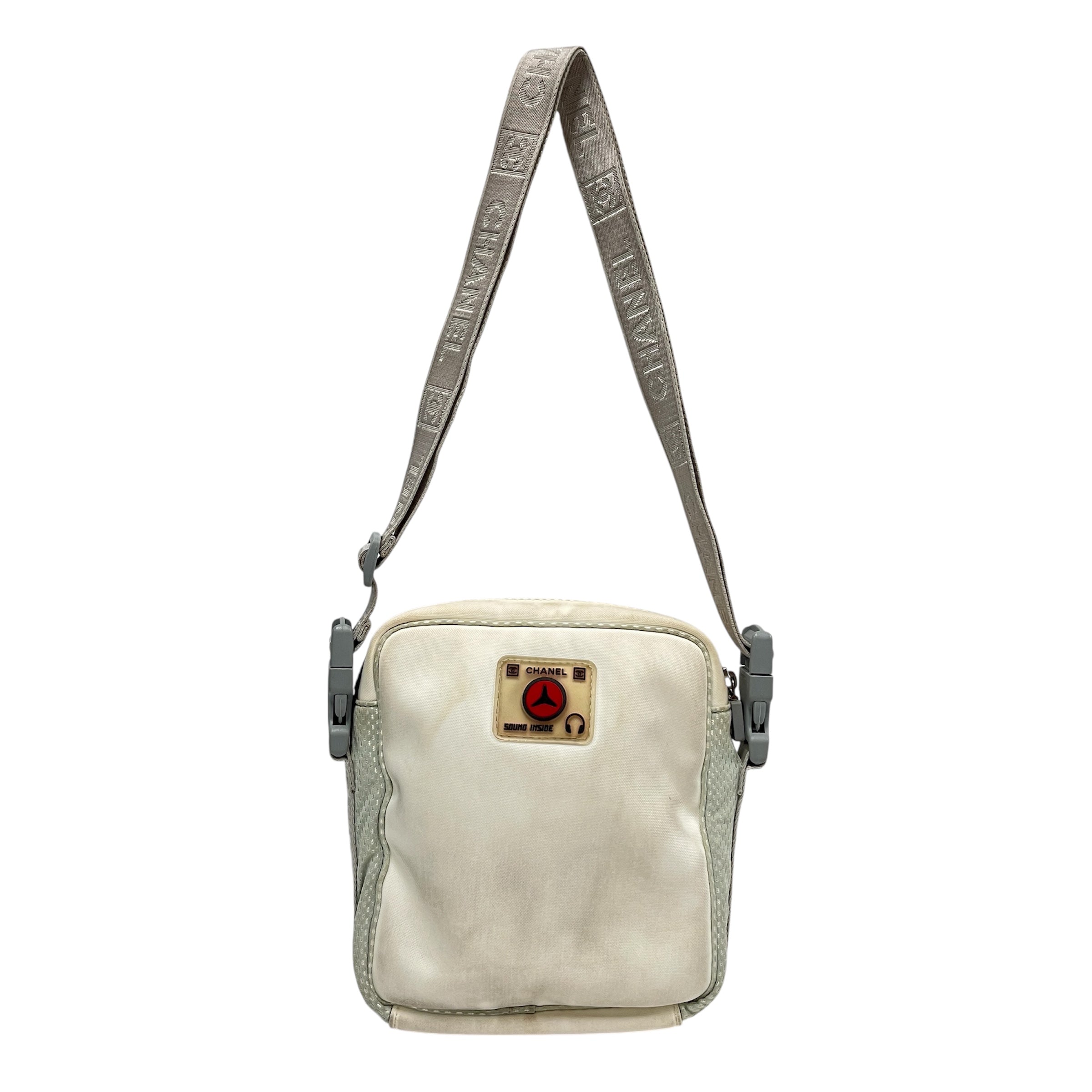 CHANEL/Cross Body Bag/All Over Print/Nylon/WHT/ROSE GRAPHIC view 2