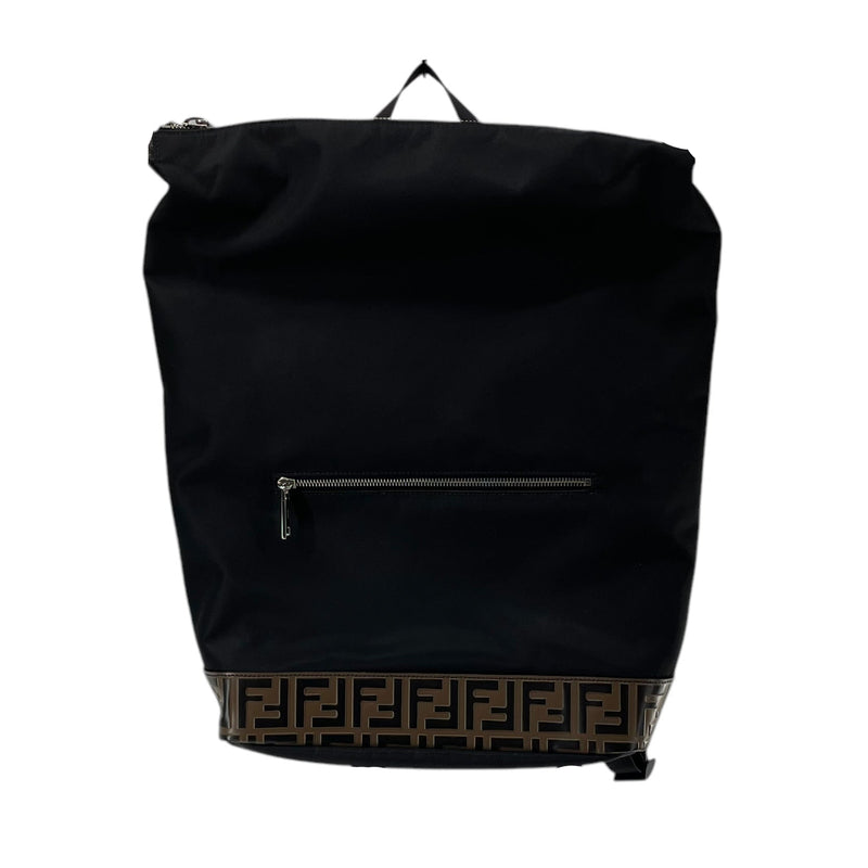 FENDI/Backpack/Monogram/Nylon/BLK/BUCKLE ON TOP MONGOGRAM ON BOT