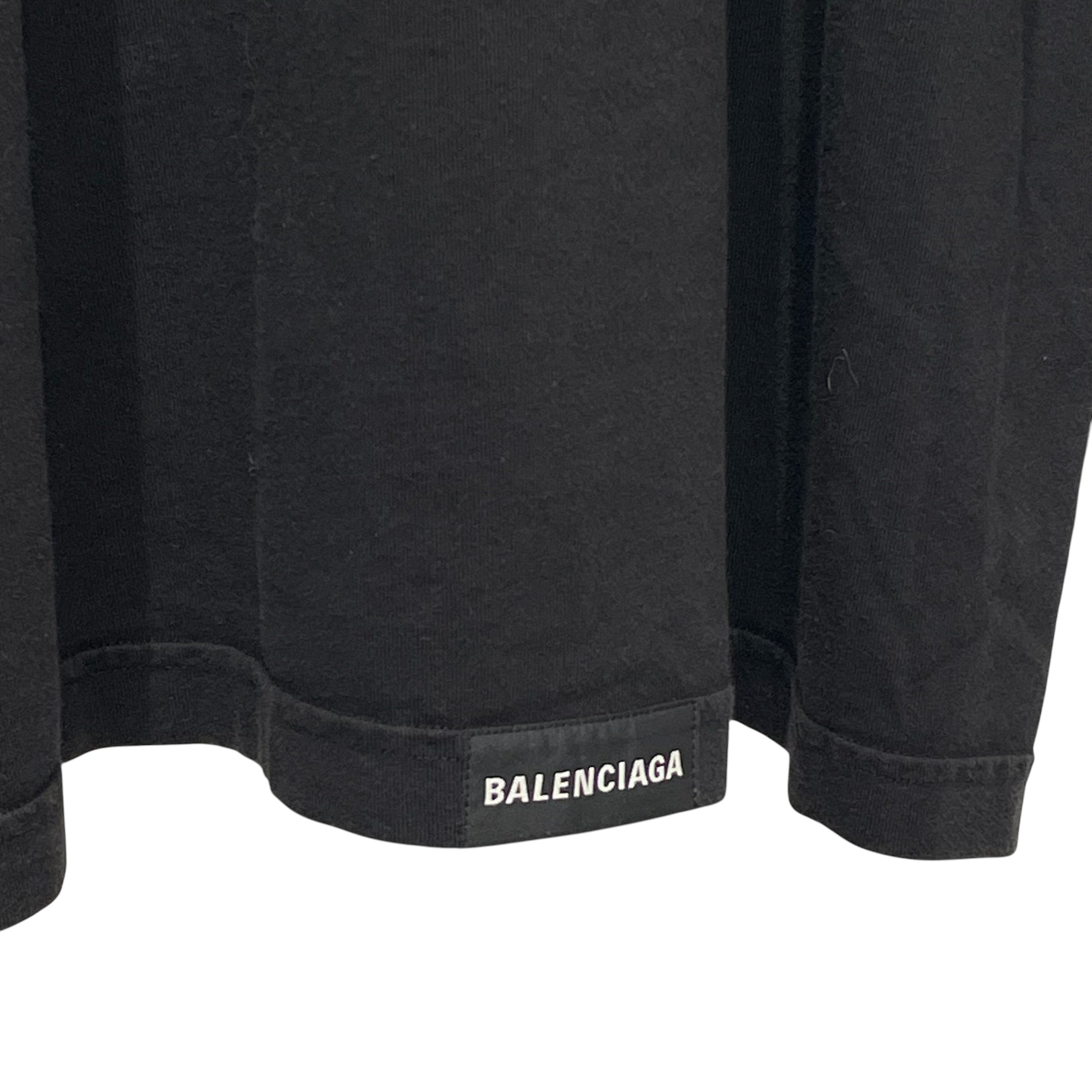BALENCIAGA/LS T-Shirt/4/Cotton/BLK/blank logo on bottom back view 5