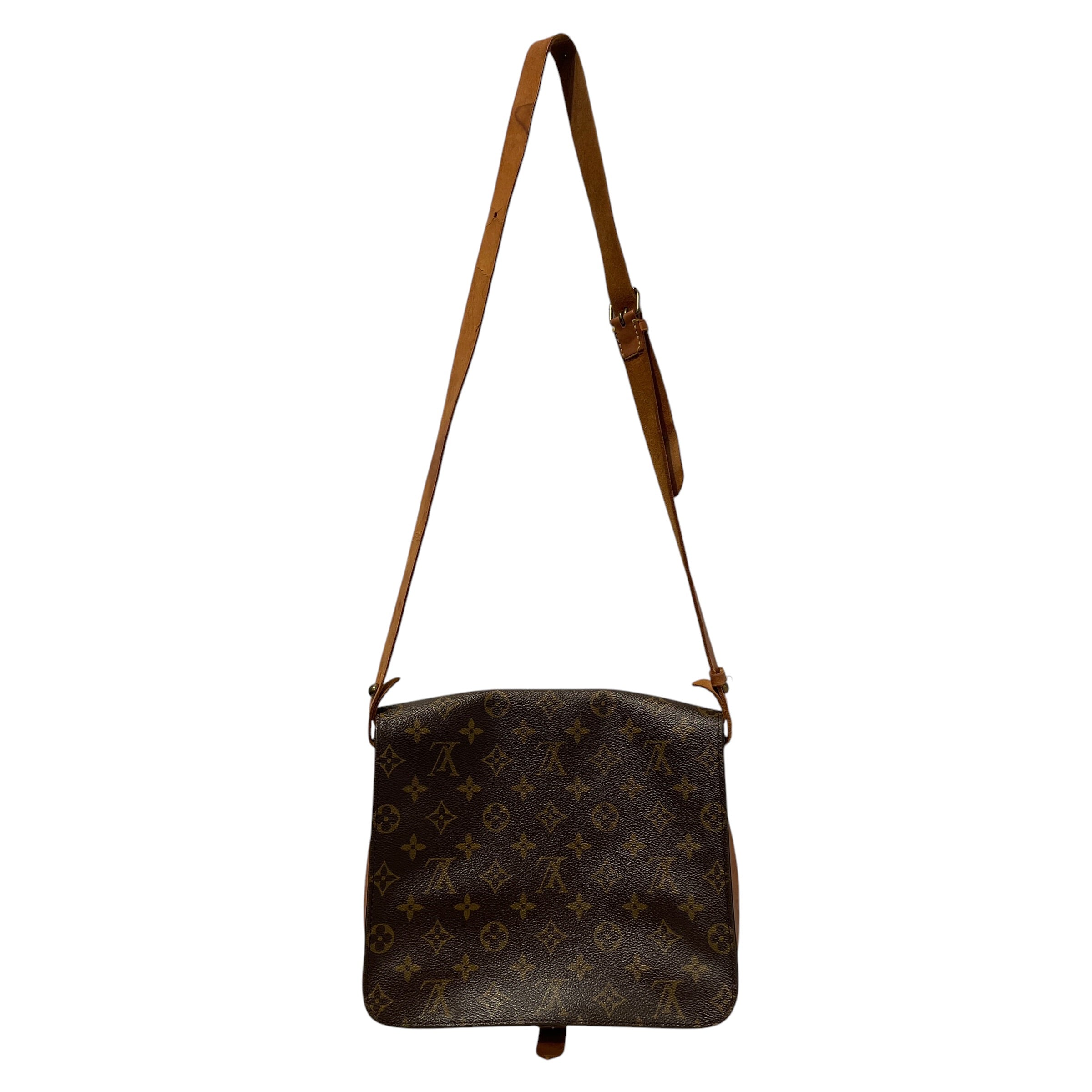 LOUIS VUITTON/Cross Body Bag/Monogram/Leather/BRW/Cartouchiere Gm view 2