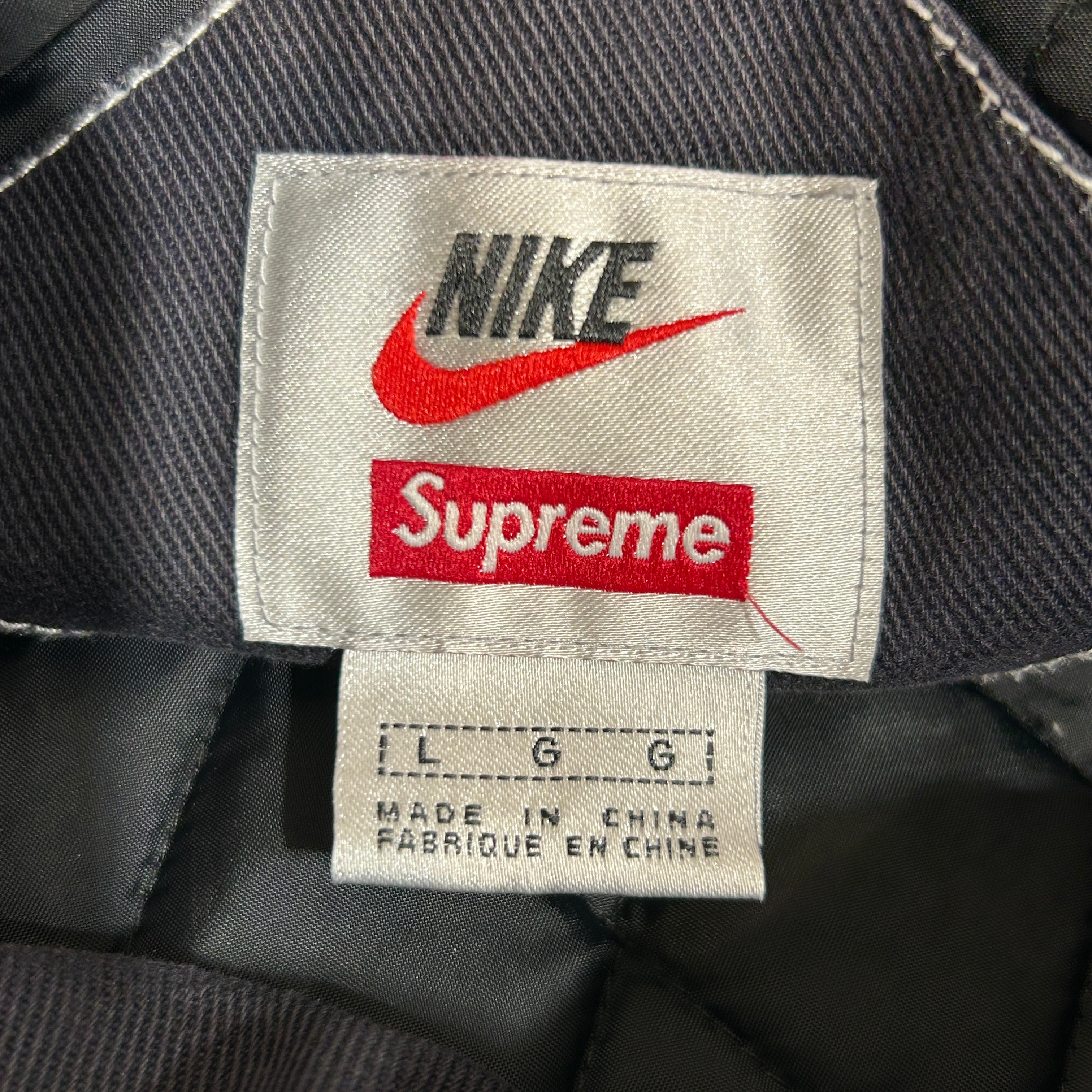Supreme/NIKE/Quilted Jkt/L/Cotton/BLK/contrast stitch work jkt view 4