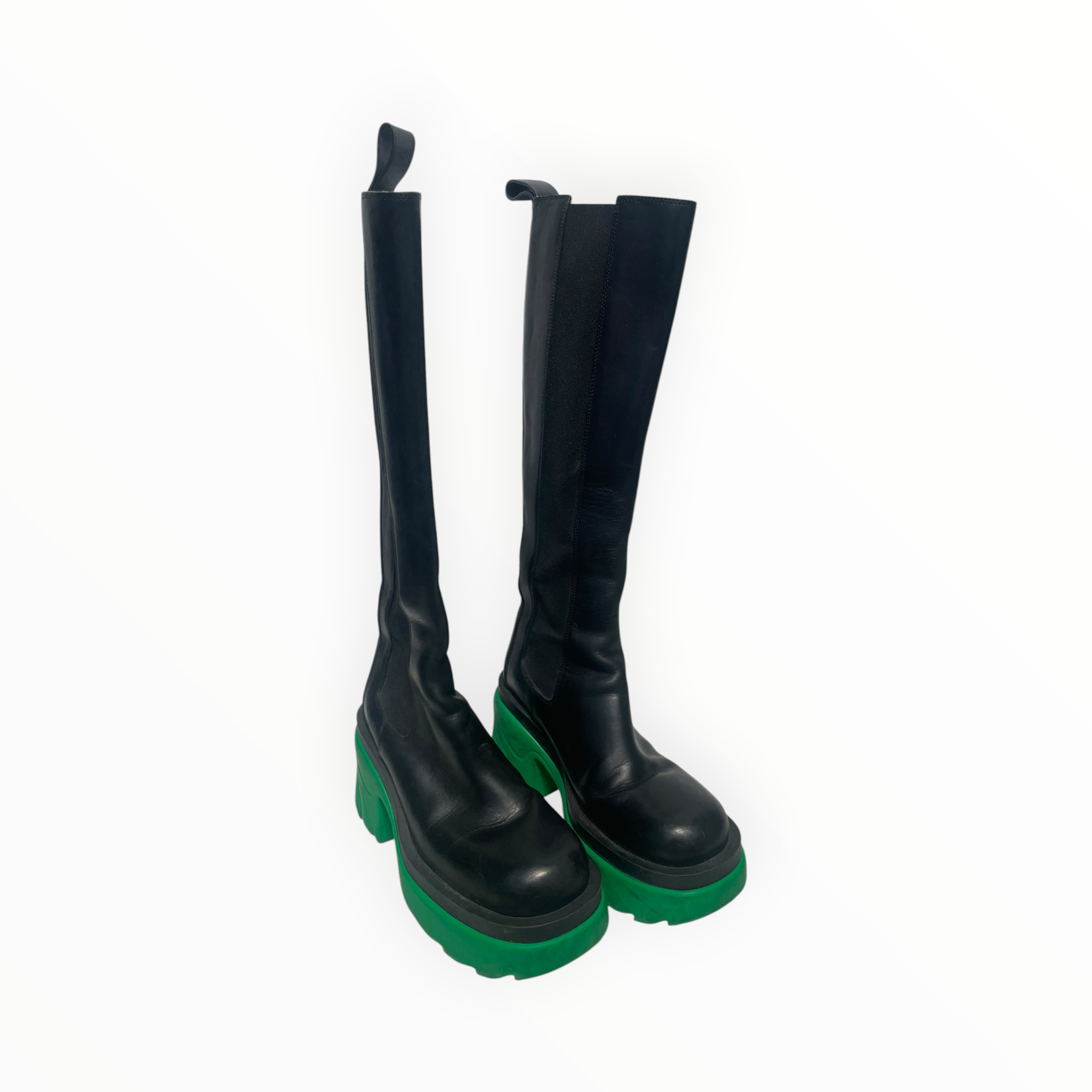 BOTTEGA VENETA/Long Boots/EU 36.5/Leather/BLK/rainboots view 1